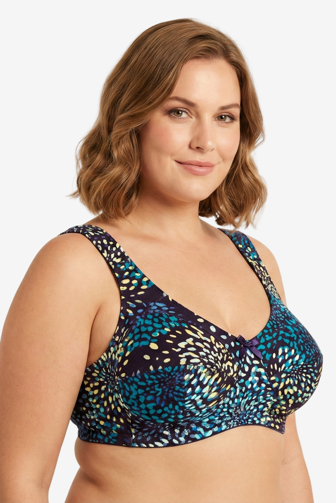 Claudia non-wired cotton bra in navy