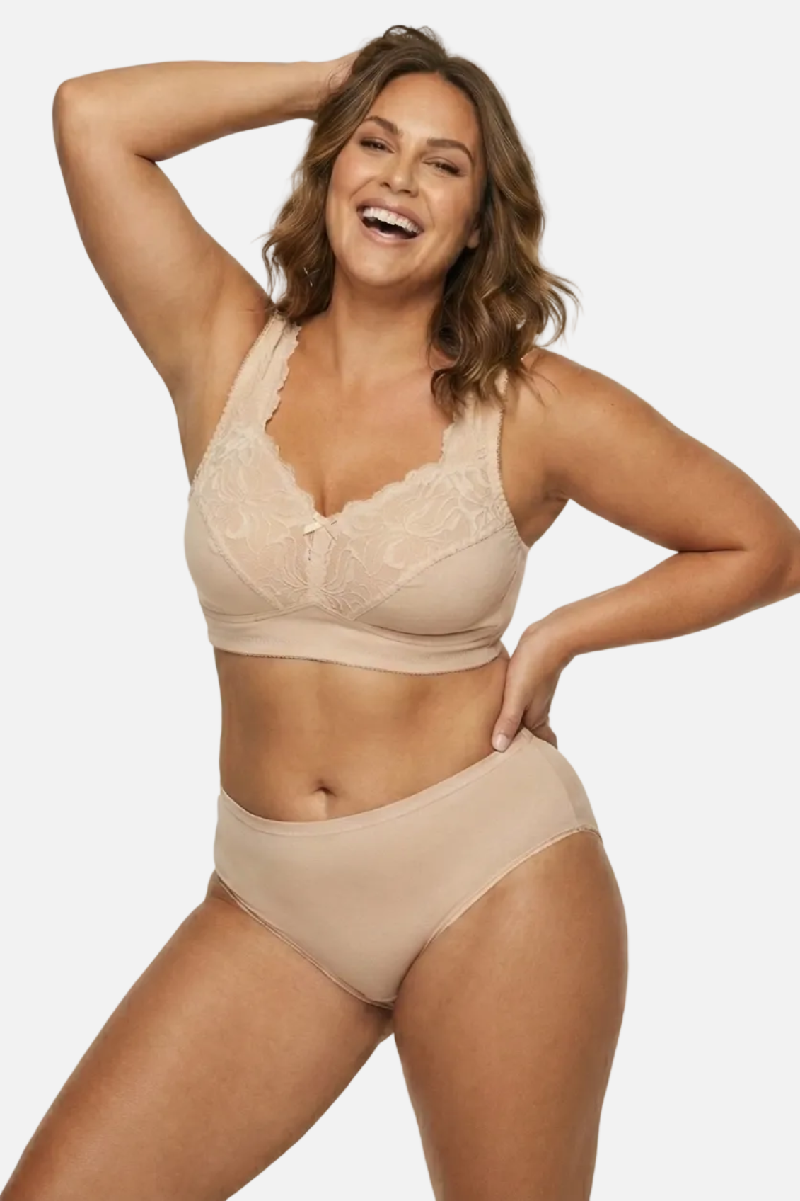 Amelia minimizer non-wired bra in beige