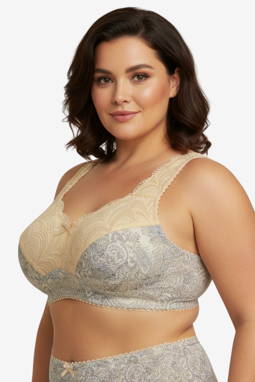 Ameliana medvilninė vizualiai mažinanti liemenėlė be lankelių