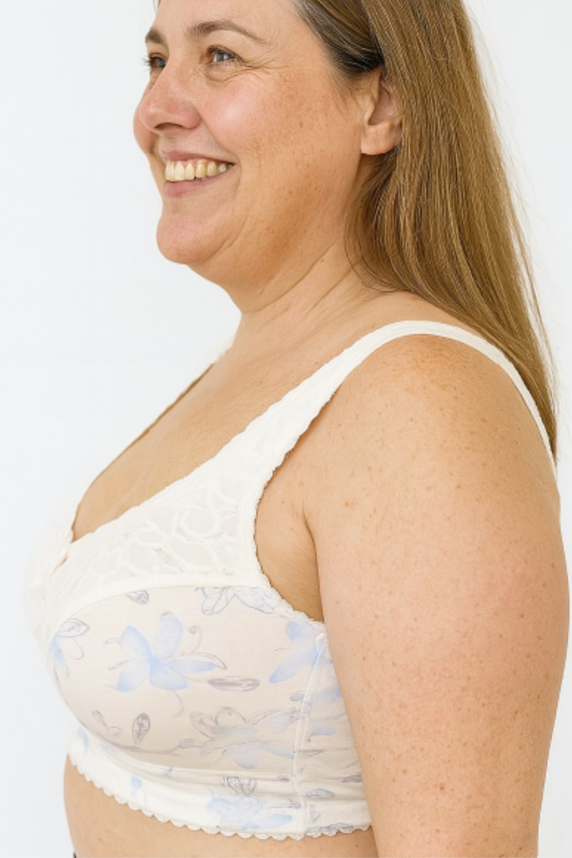 Amelia medvilninė vizualiai mažinanti liemenėlė be lankelių