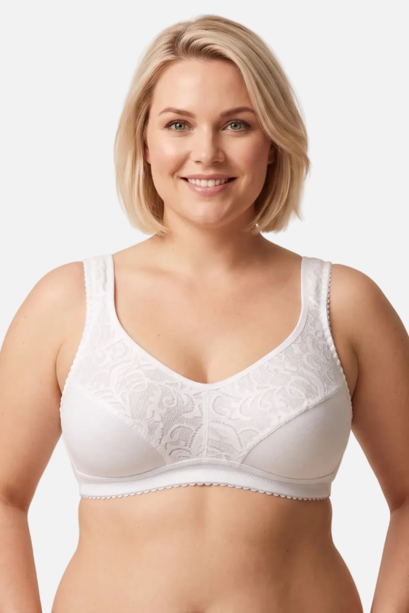 Melania non-wired everyday cotton bra in white