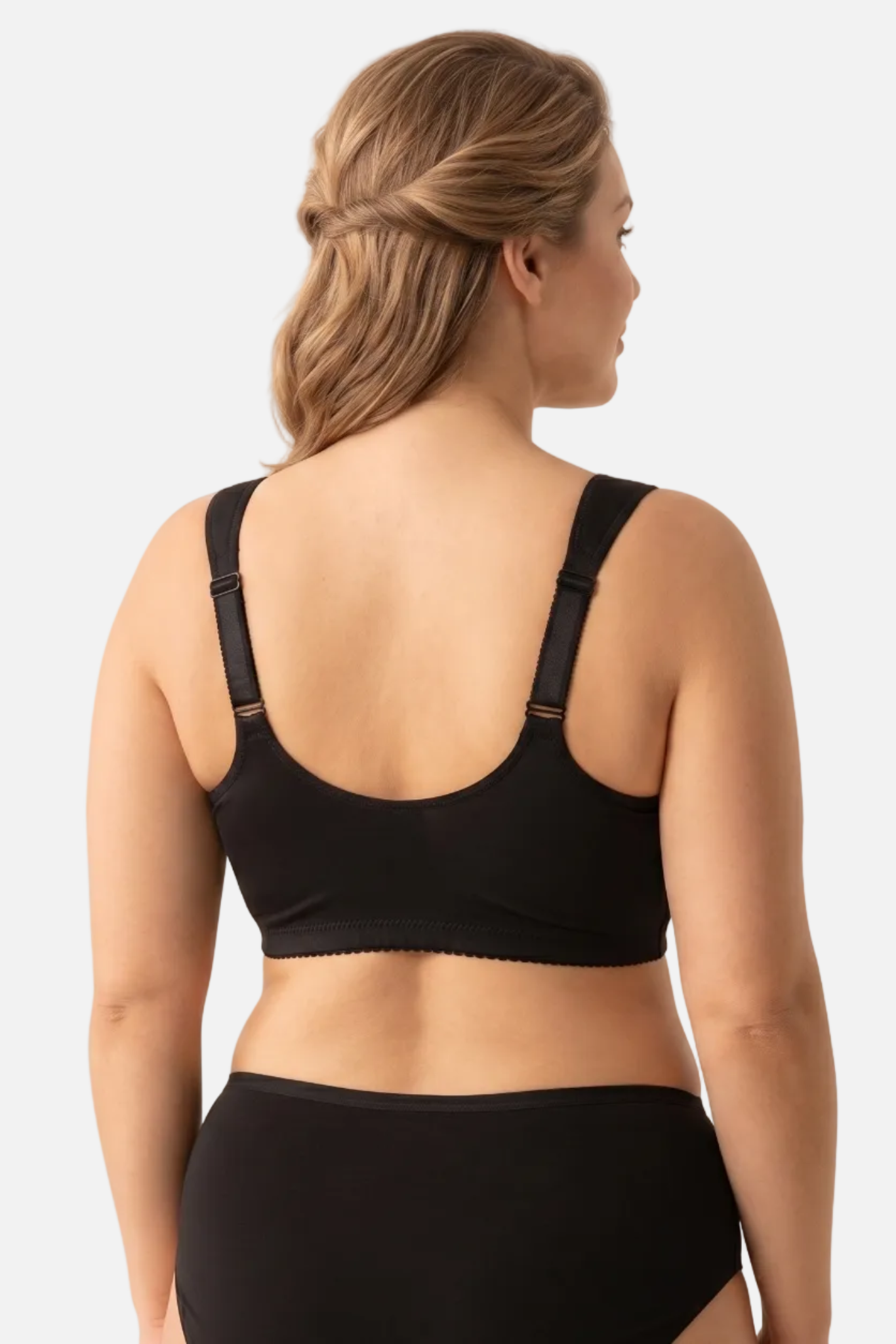 Kristina non-wired front-closing bra in black