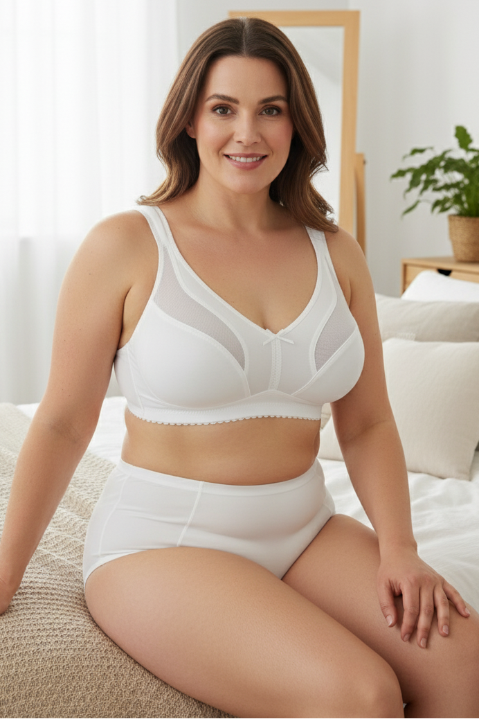 Ana non-wired minimizer bra in white