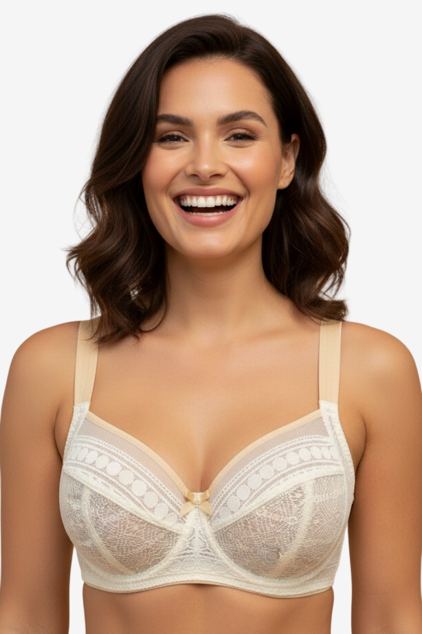 Daisy underwired lace bra in ivory