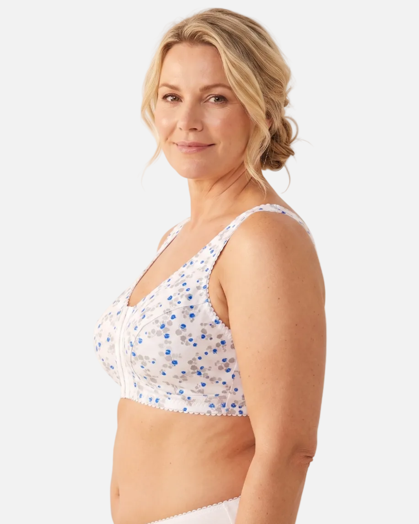 Jessica front closure cotton bra with Floral Pattern