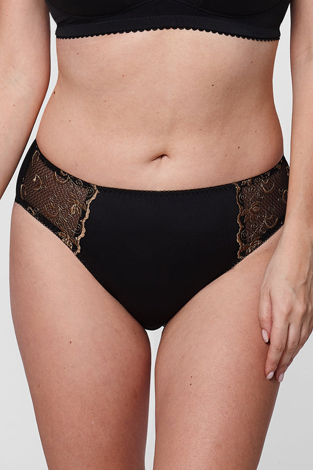 Kelly regular waist microfiber panties in black