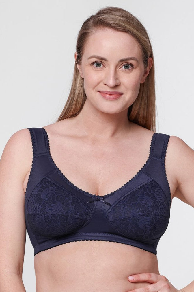 Bessi non-wired bra in navy