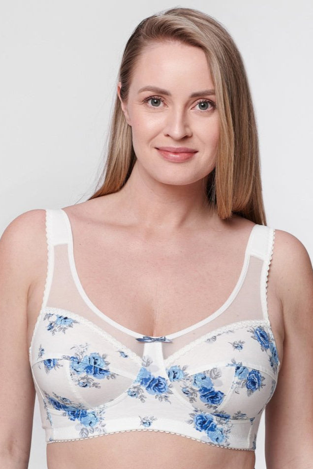 Betina non-wired cotton bra in ivory