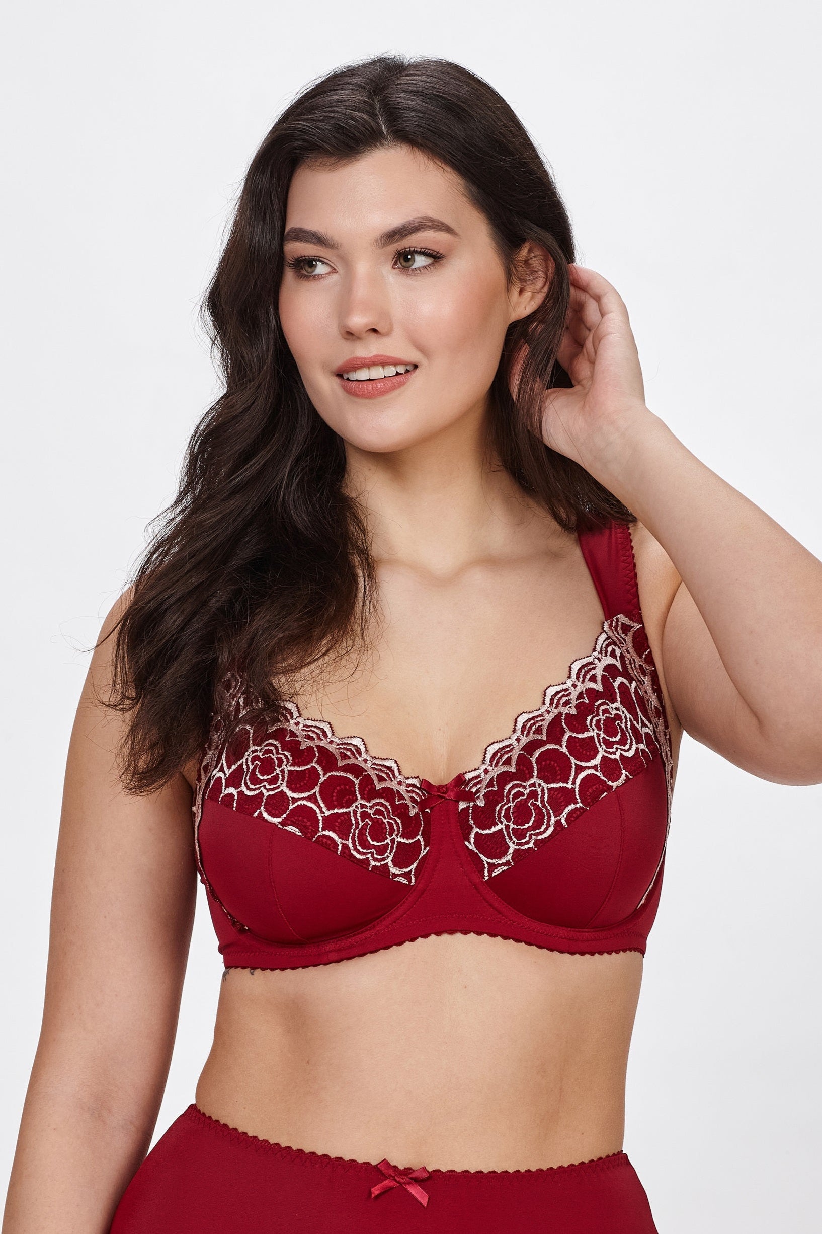 Celesta underwired full cup bra in burgundy