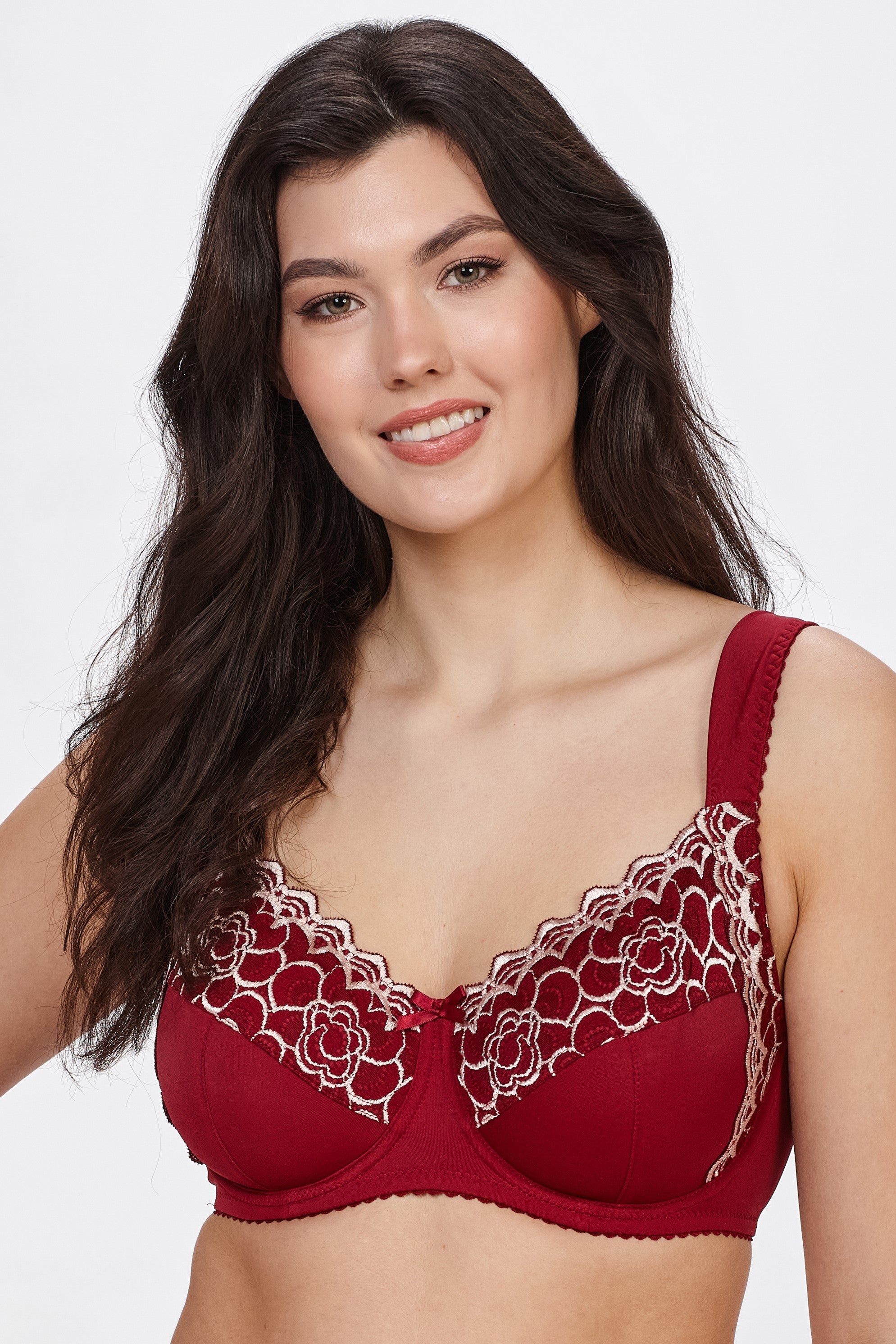 Celesta underwired full cup bra in burgundy