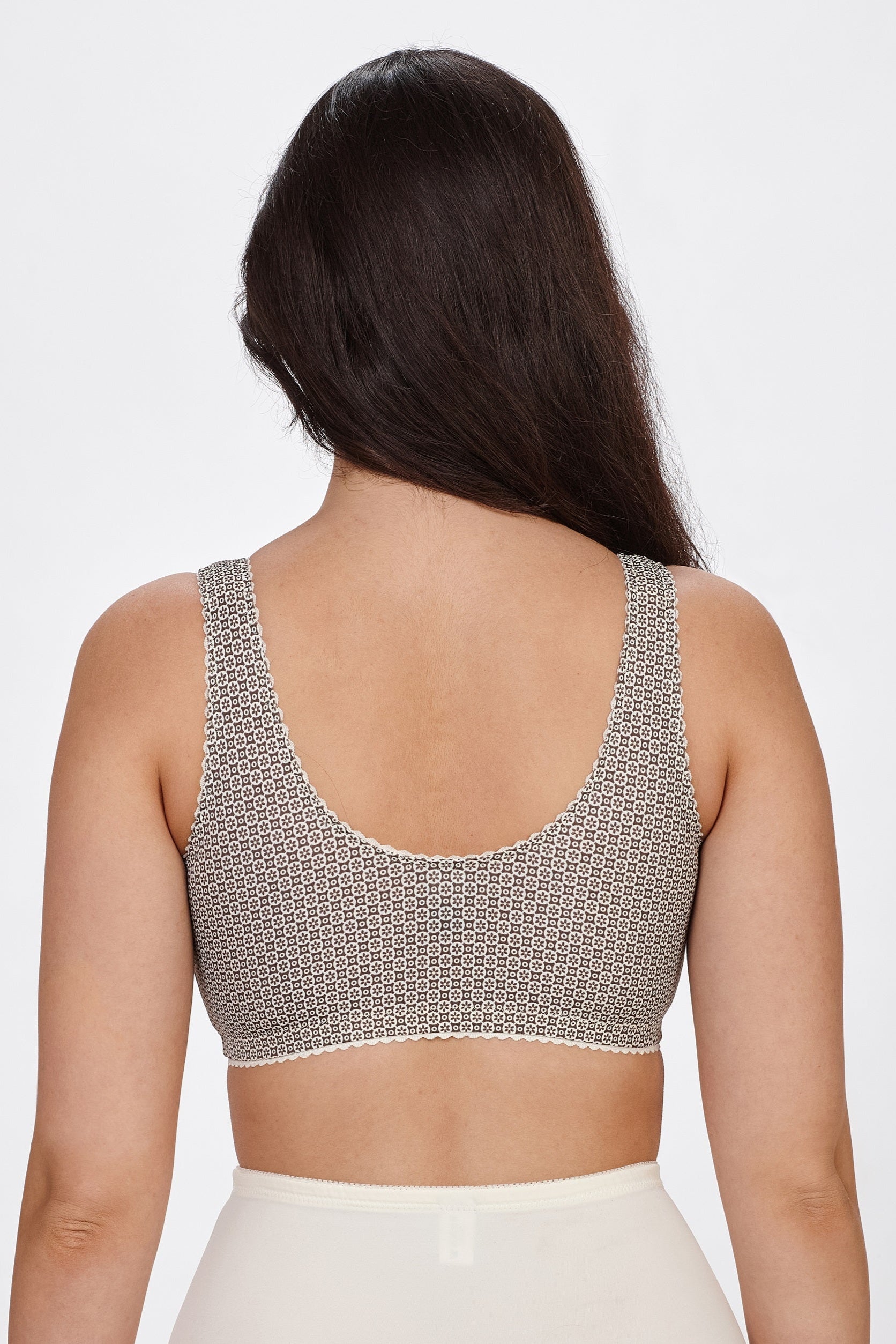 Charlie non-wired front-closure bra in beige