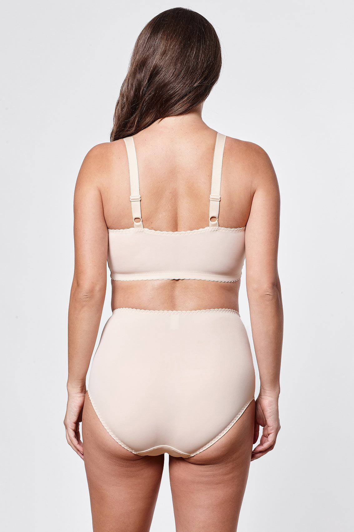 Brigita soft microfiber front-closure bra in beige