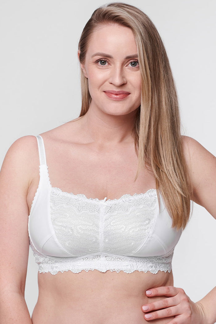 Odilia non-wired mastectomy bra in white