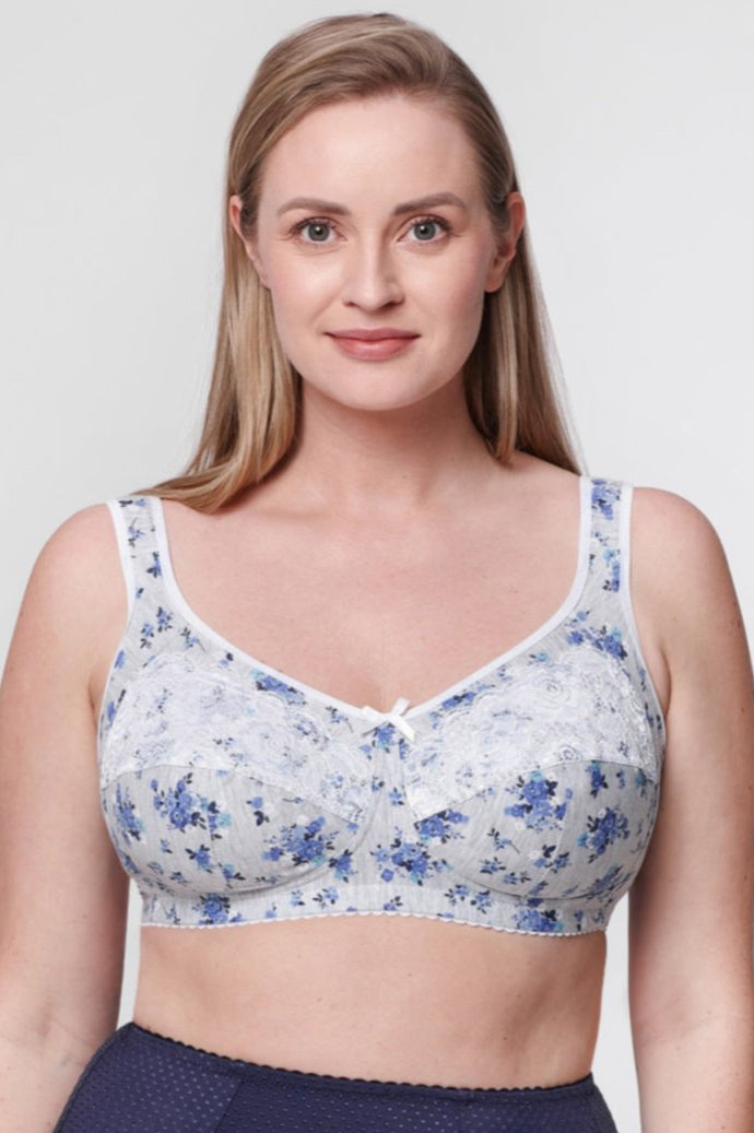 Ollie non-wired cotton mastectomy bra in gray