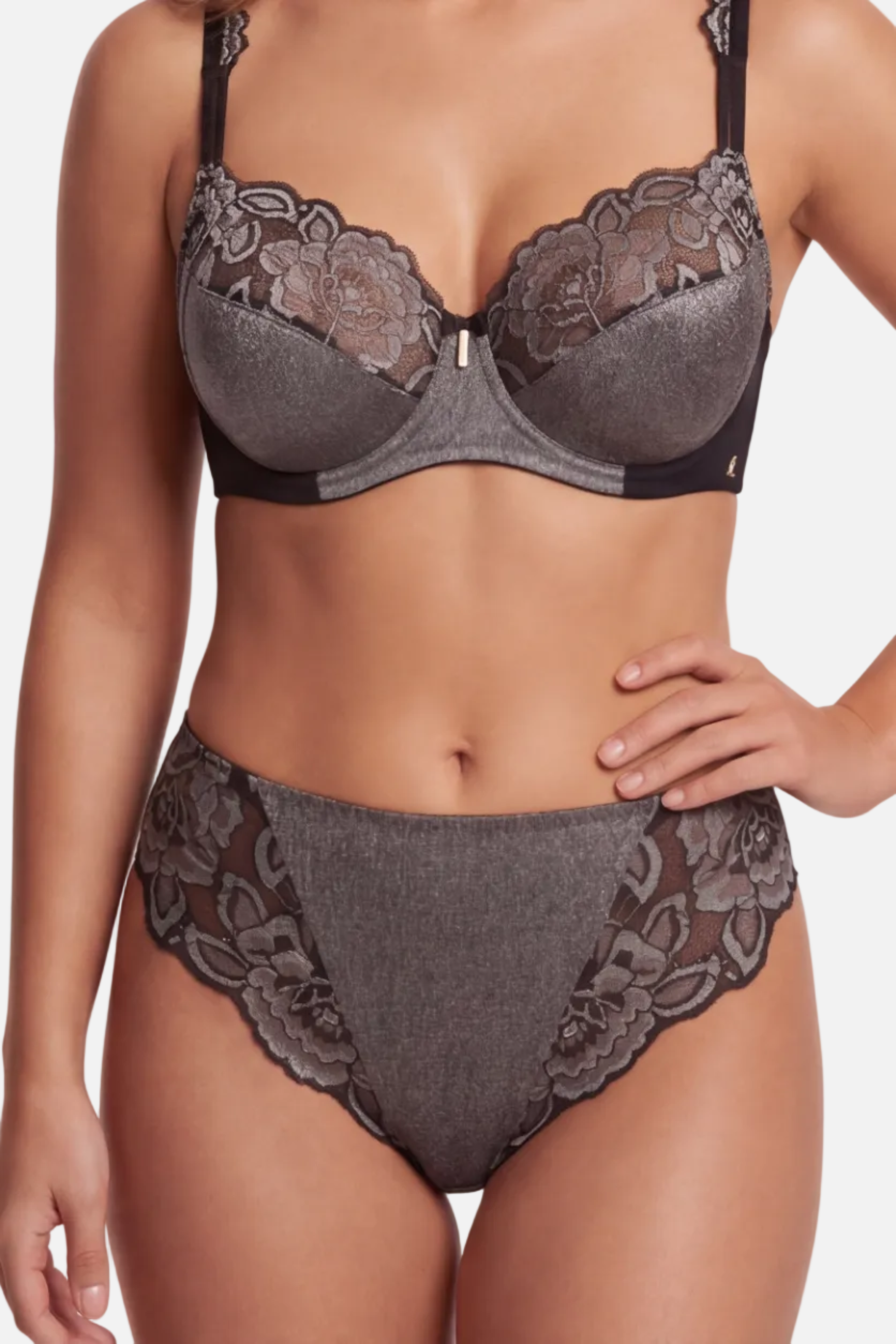 Simone nėriniuotos kelnaitės aukštu liemeniu