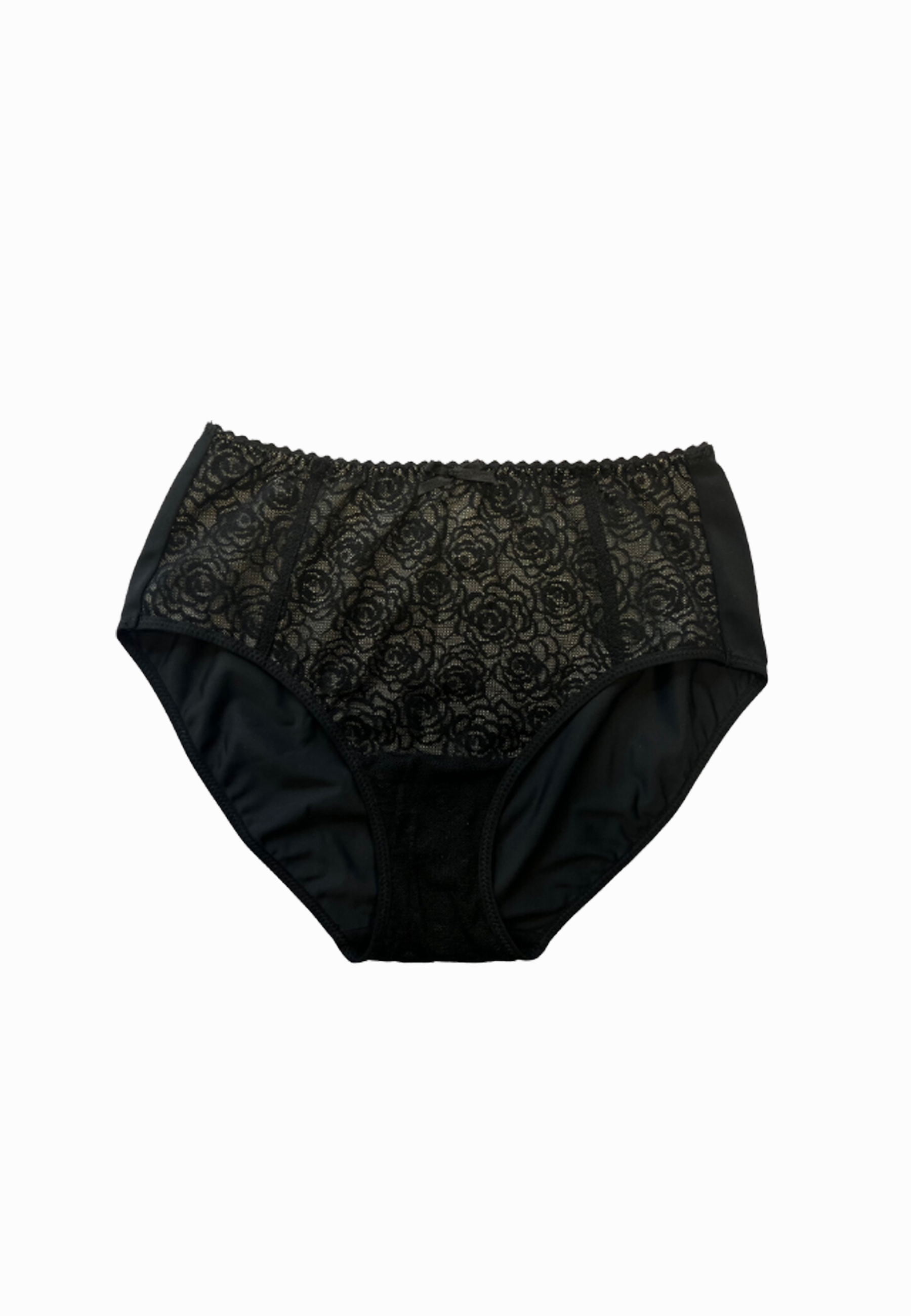 Kely regular waist lacy panties in black