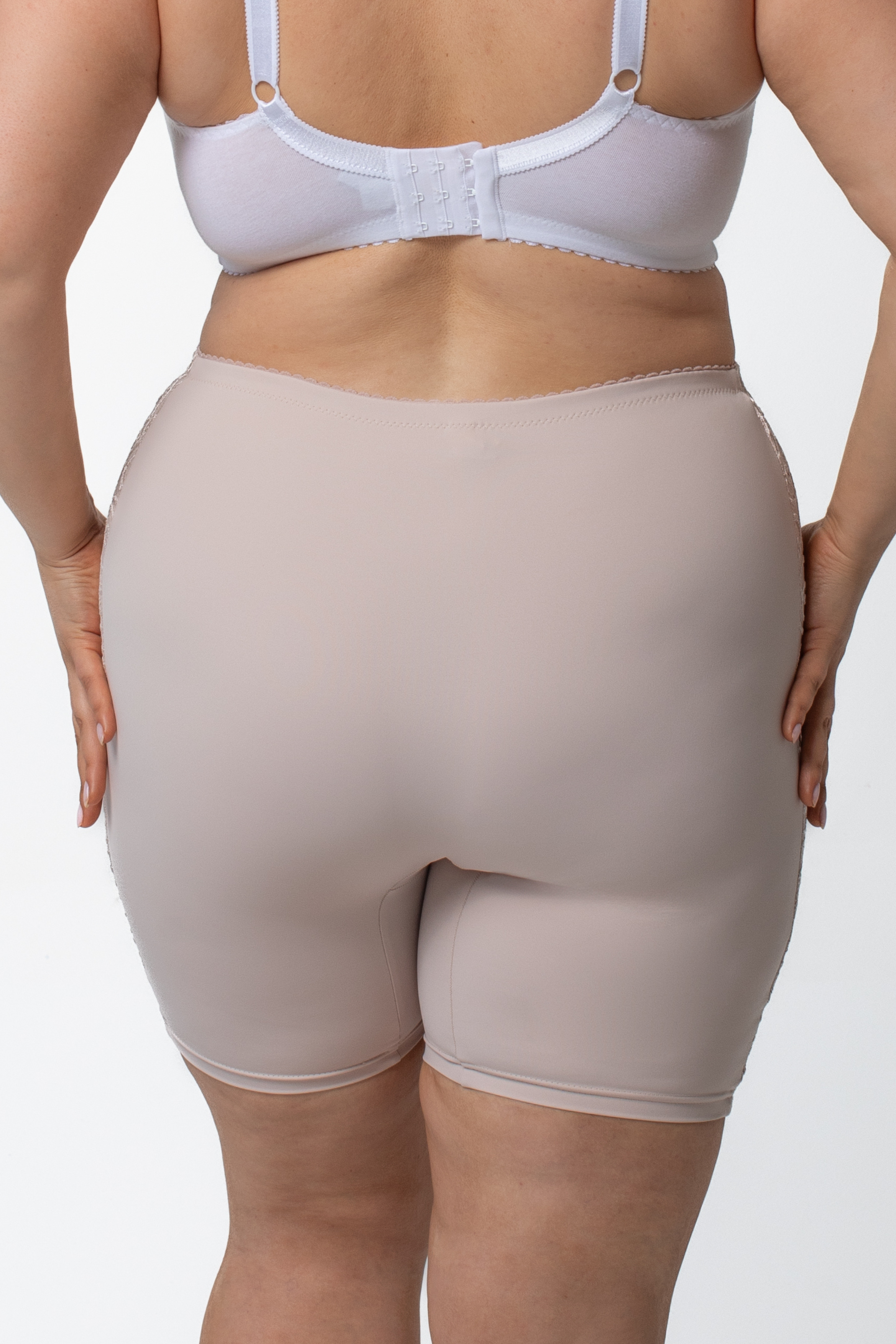 Grace high waist light compression shorts in beige