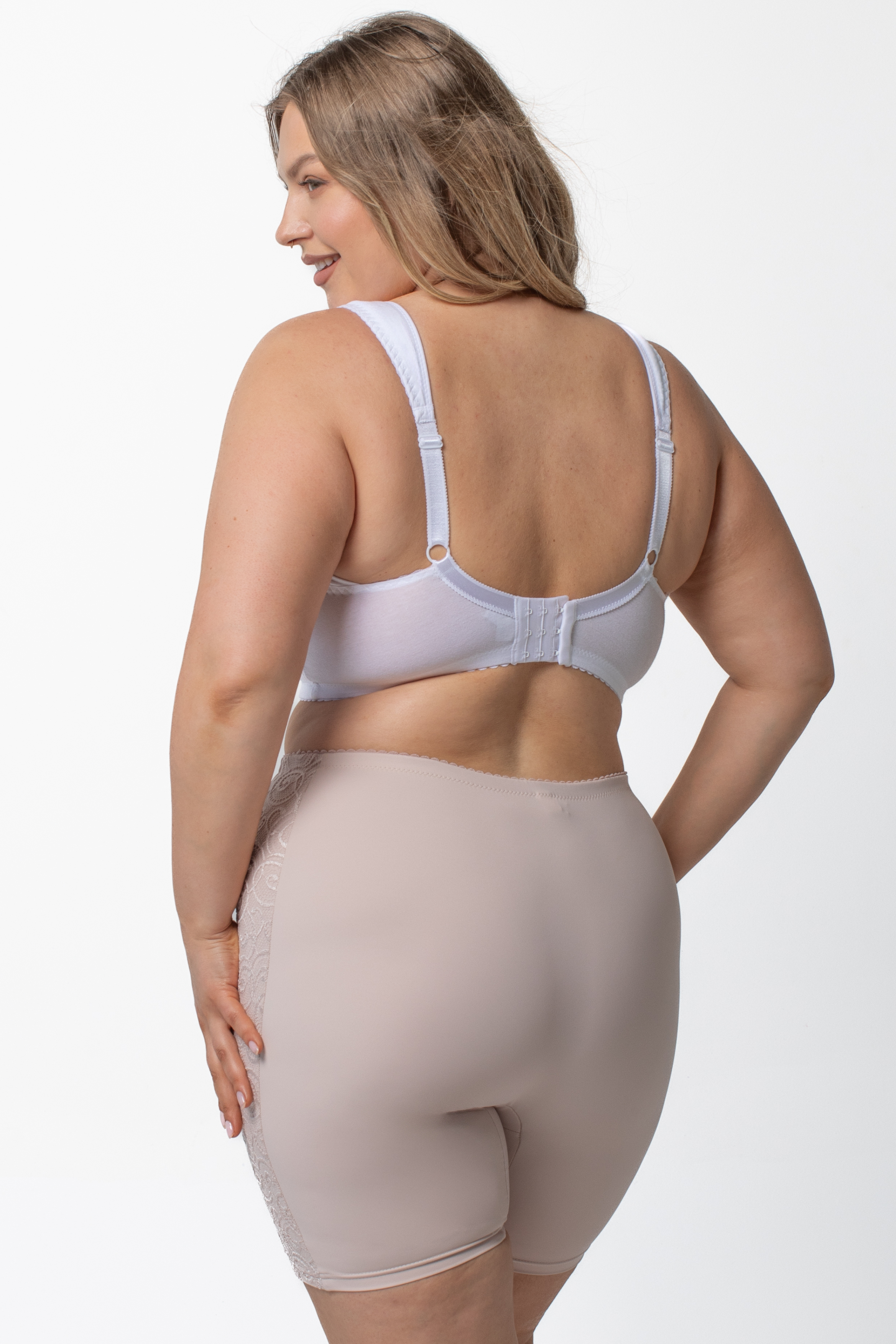 Grace high waist light compression shorts in beige