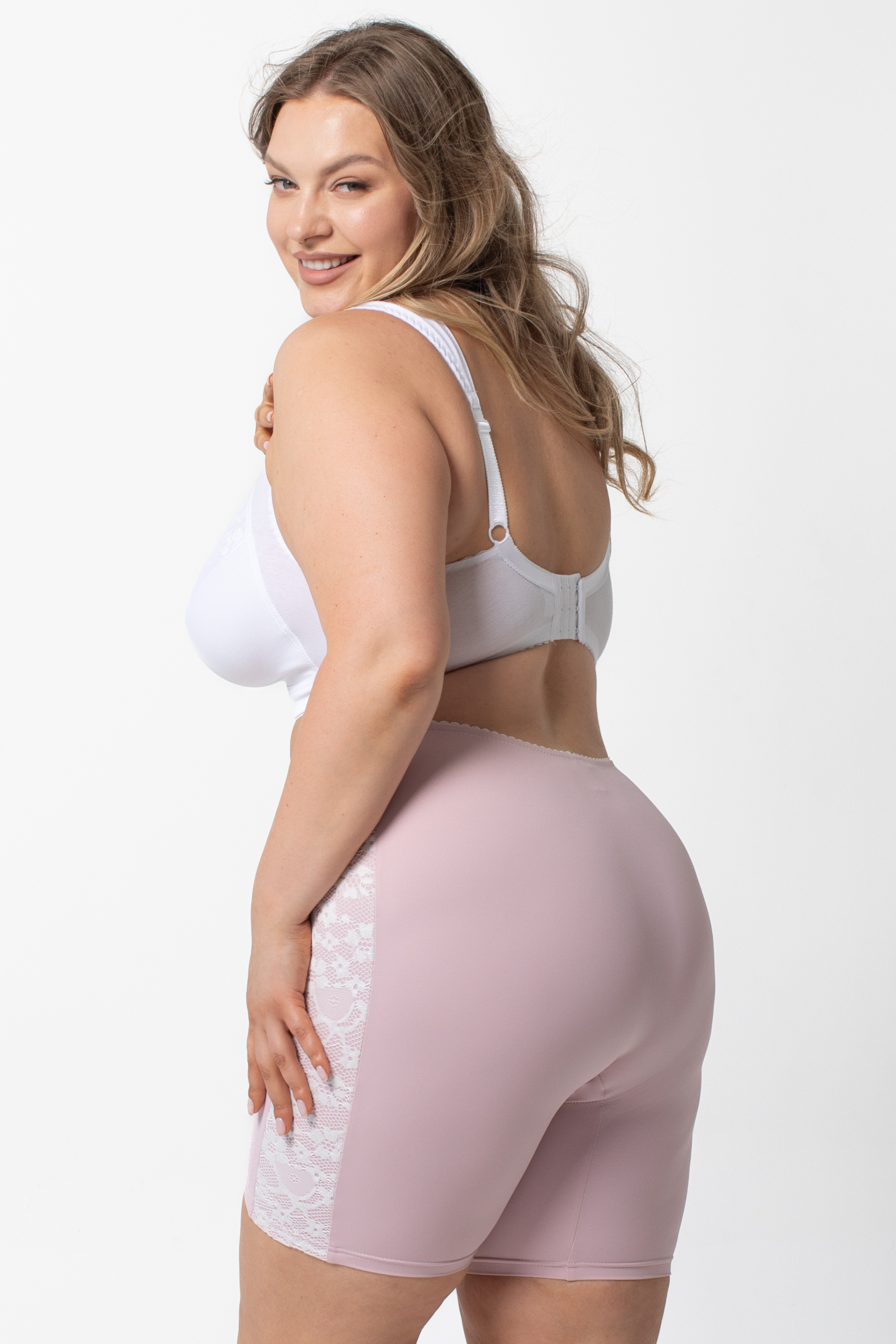 Grace high waist light compression shorts in pink