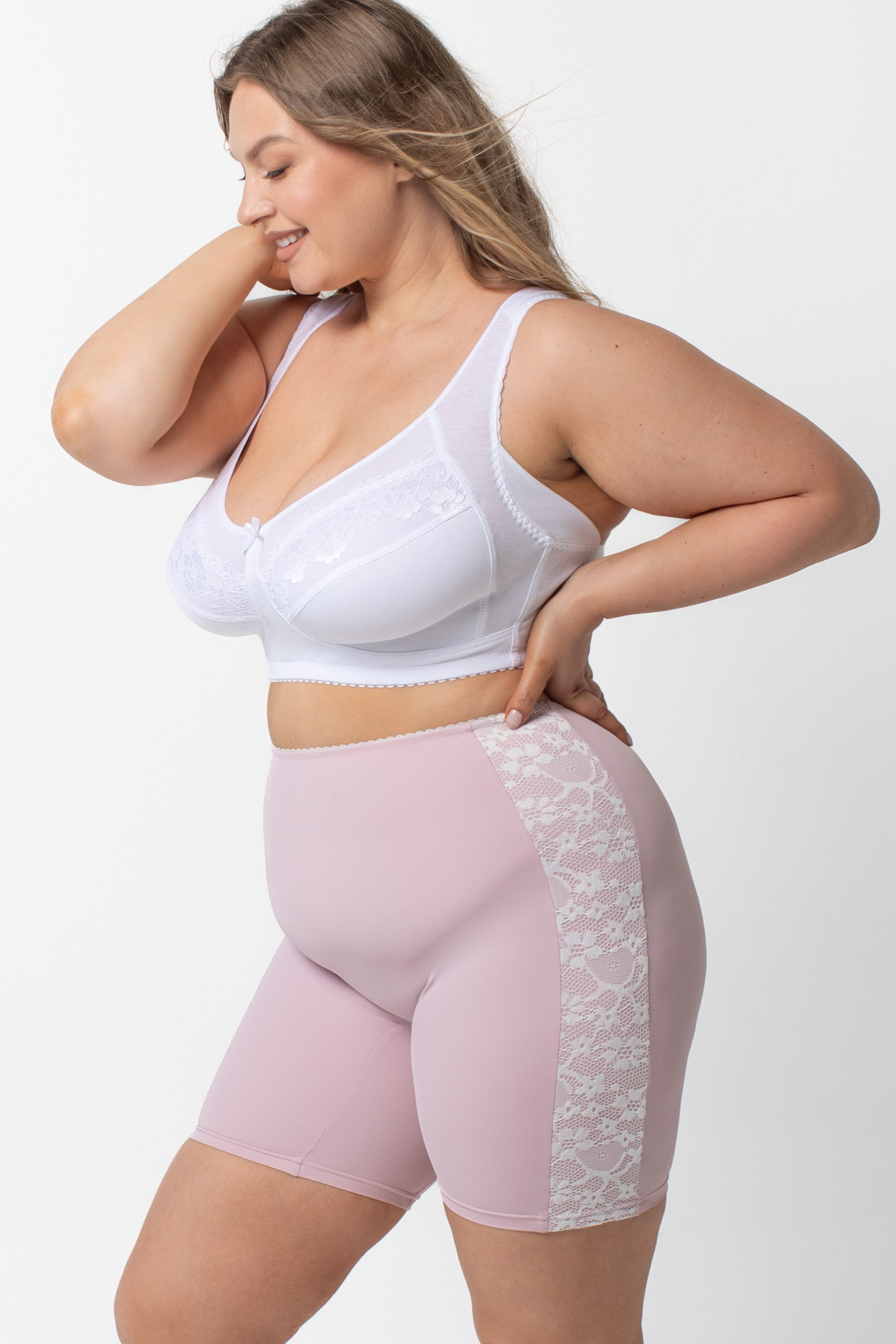 Grace high waist light compression shorts in pink