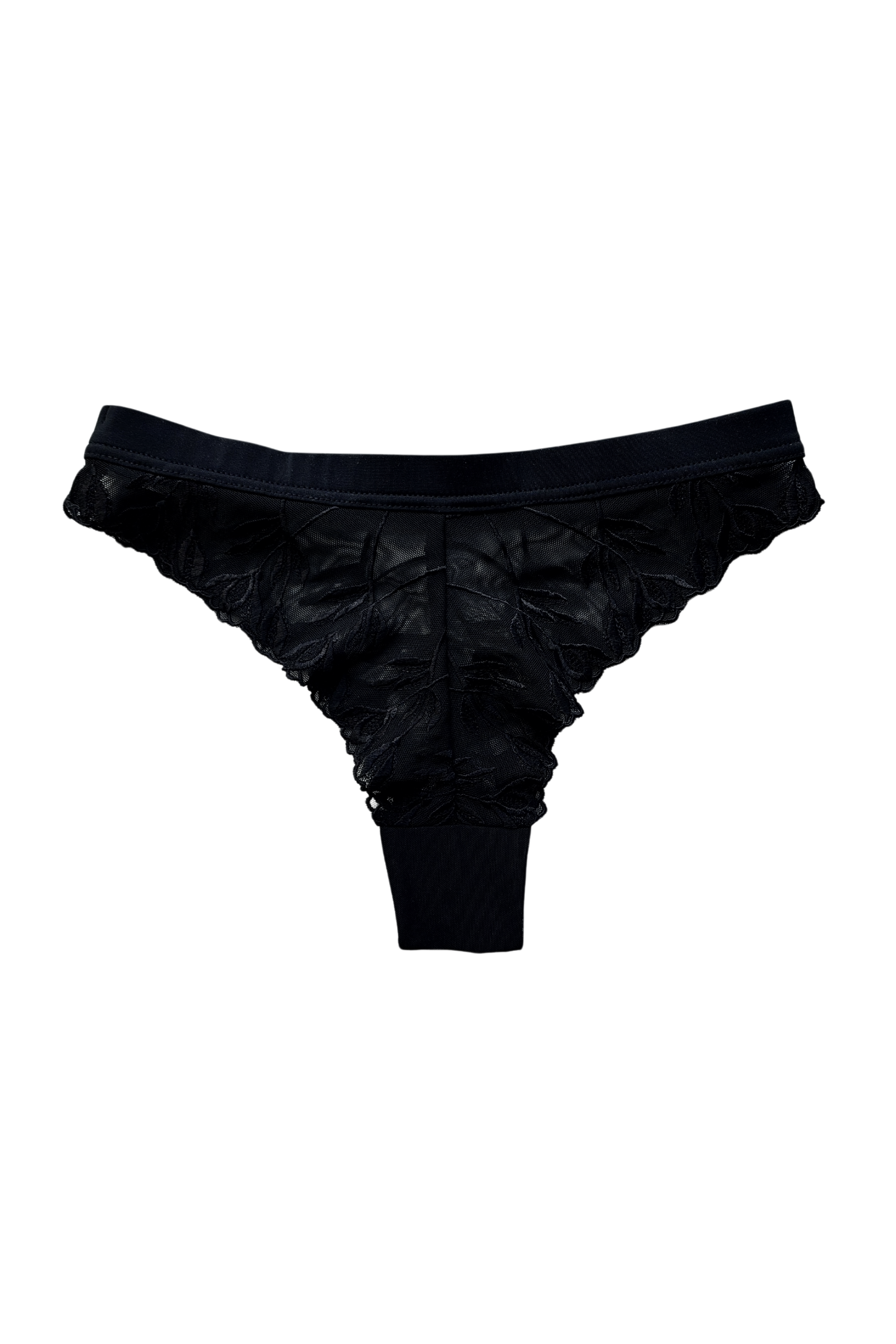 Aria regular waist lacy panties in black