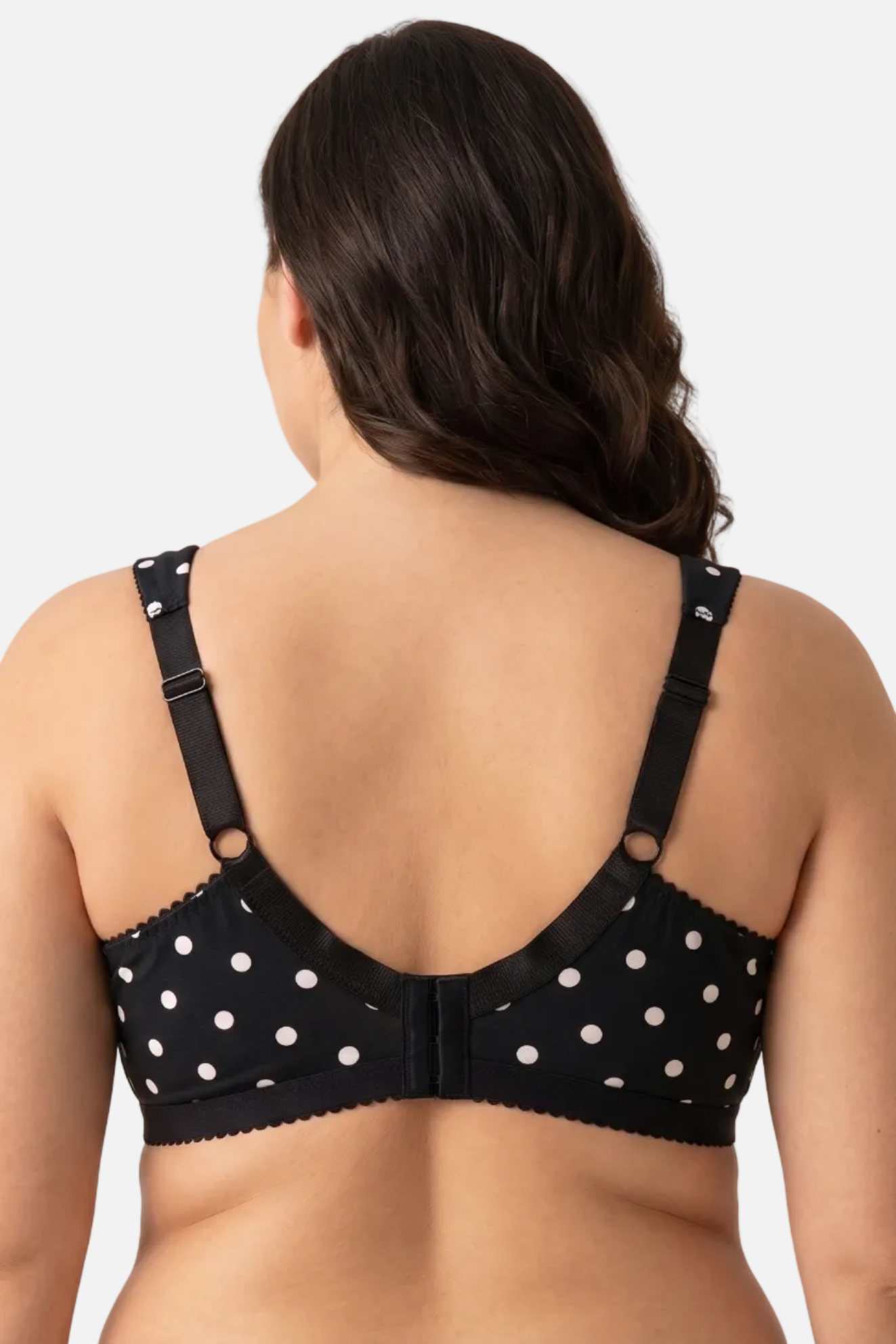 Sabina Black Polka Dot Bra with Mesh Details