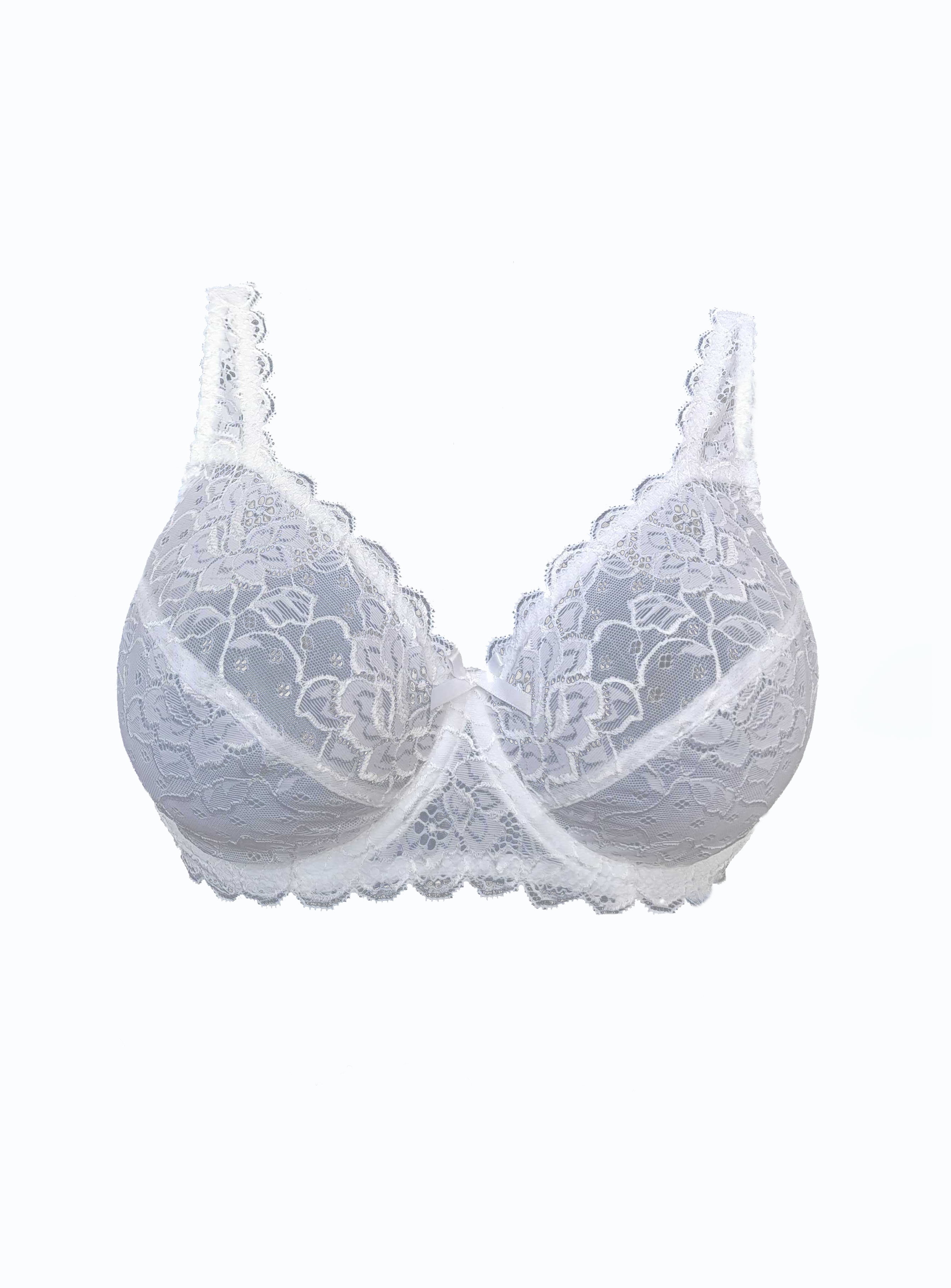 Selina underwired ornate bra in white