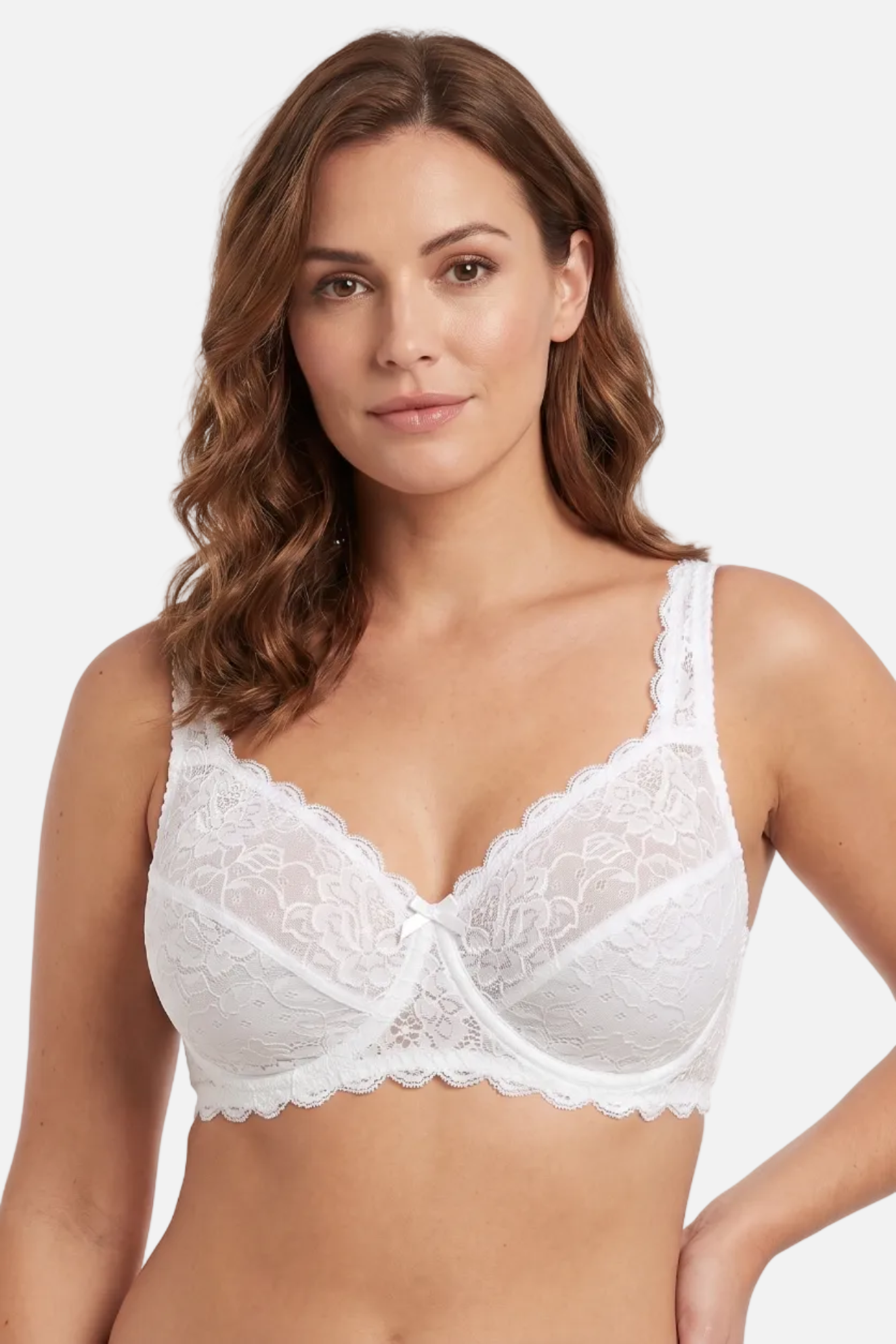 Selina underwired ornate bra in white