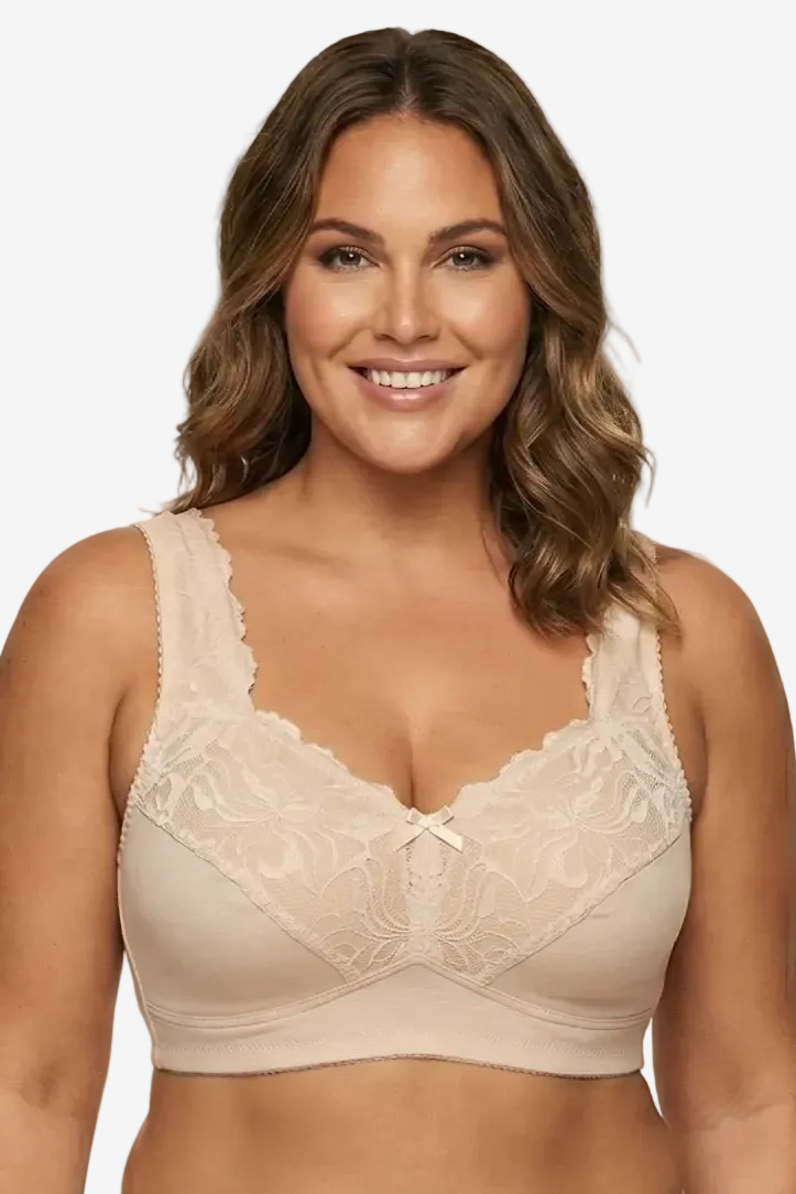 Amelia minimizer non-wired bra in beige