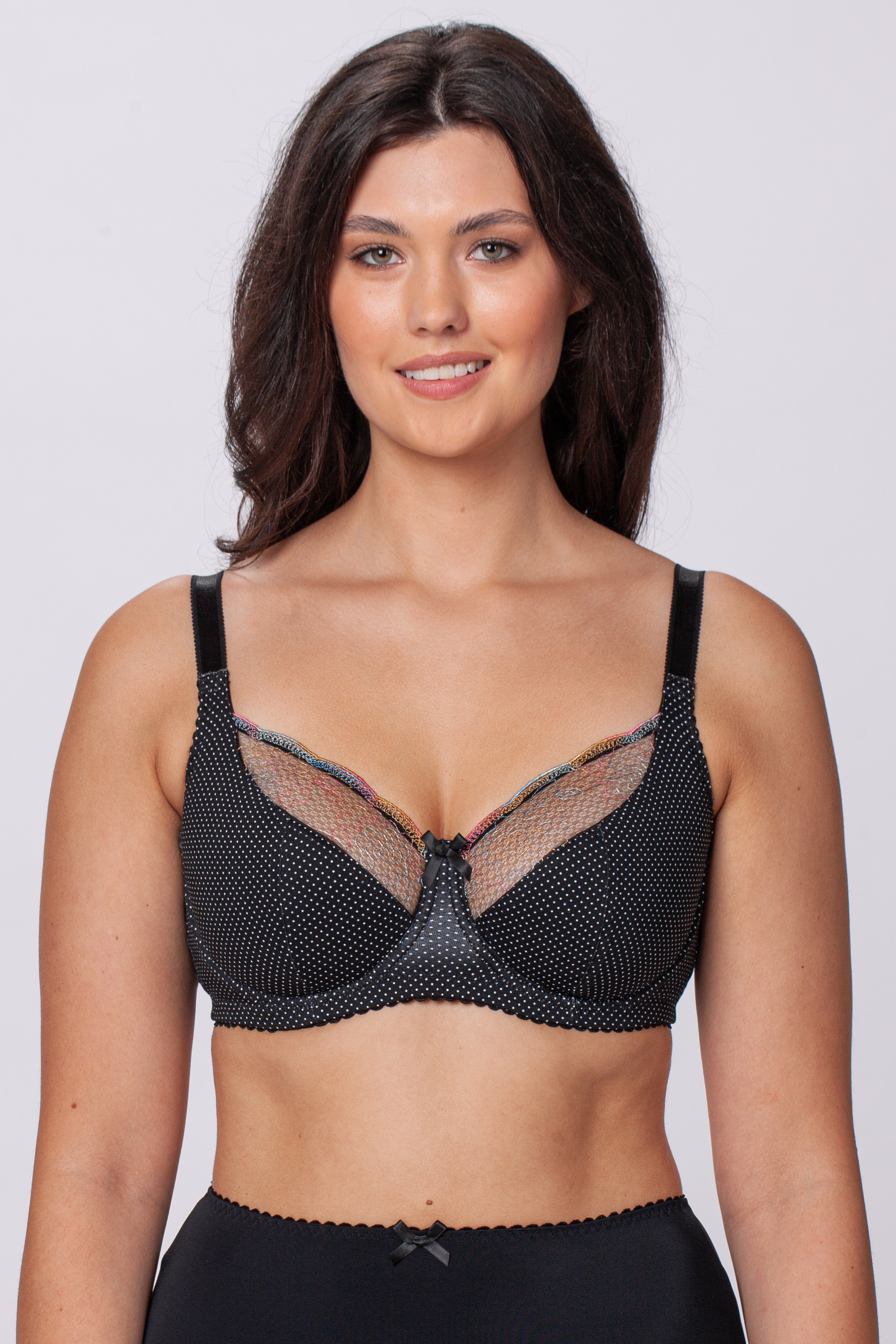 Diana underwired cotton bra in black