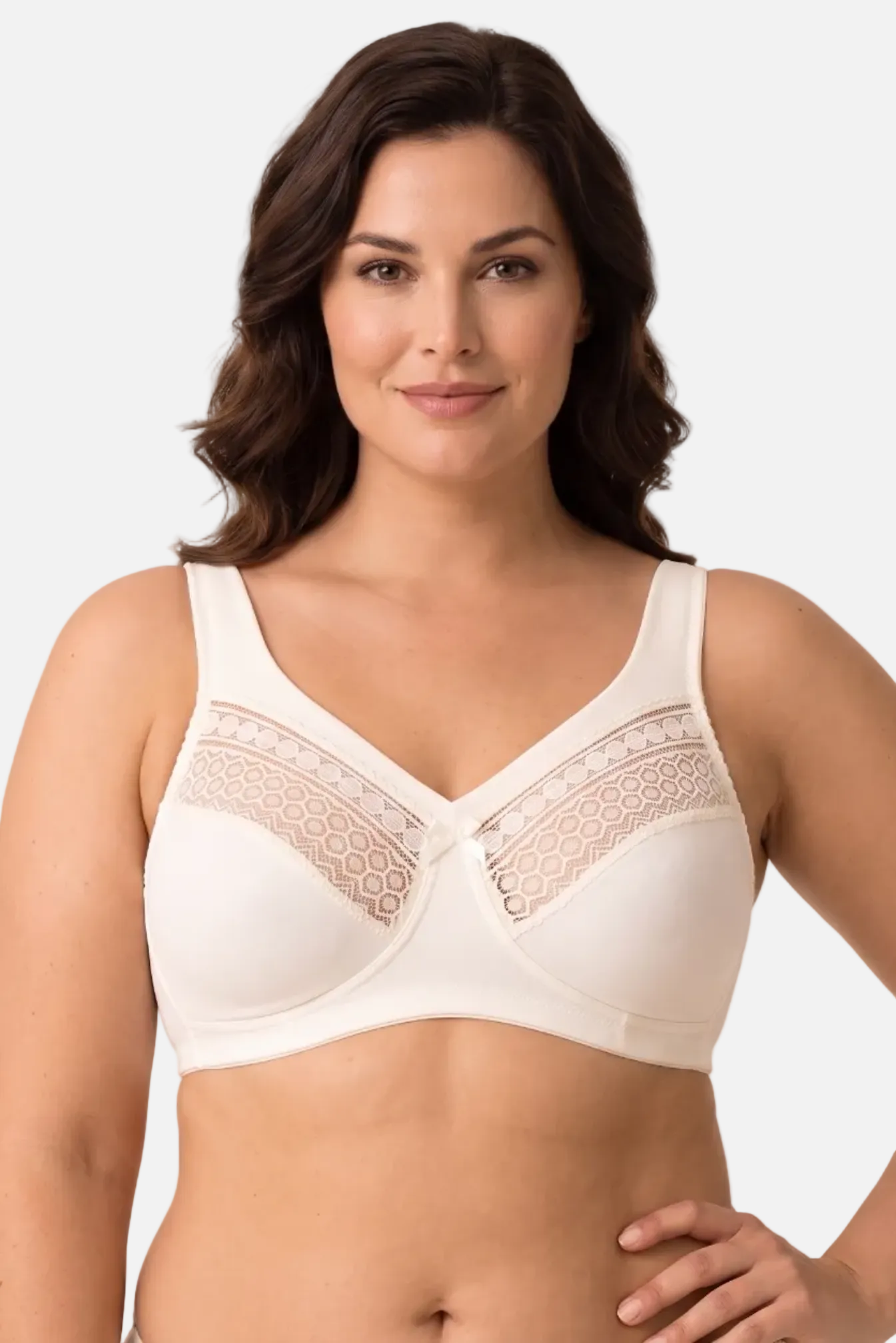 Lorena non-wired white soft bra with lace details