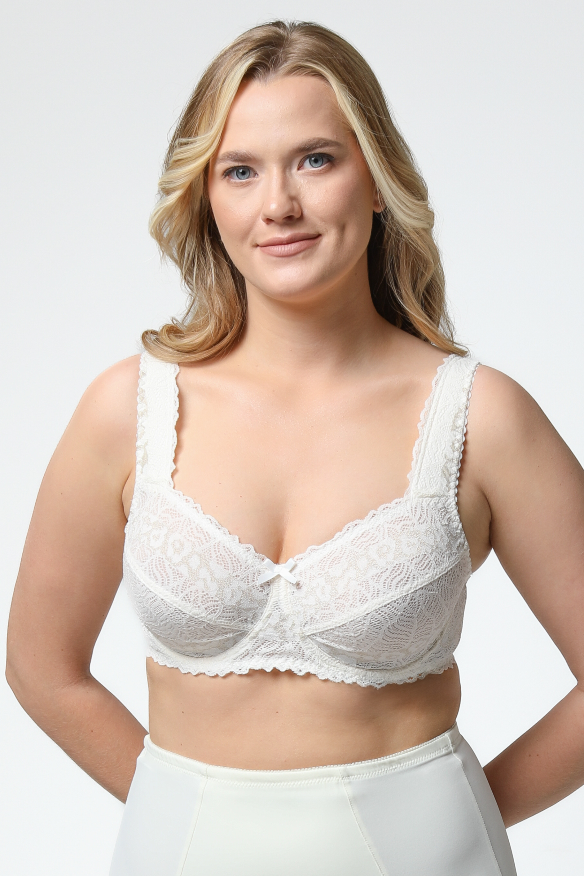 Romi underwired lace bra B-F in ivory