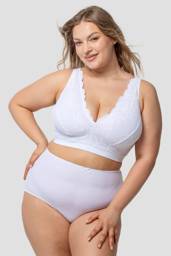 Freya non-wired cotton bra with lace