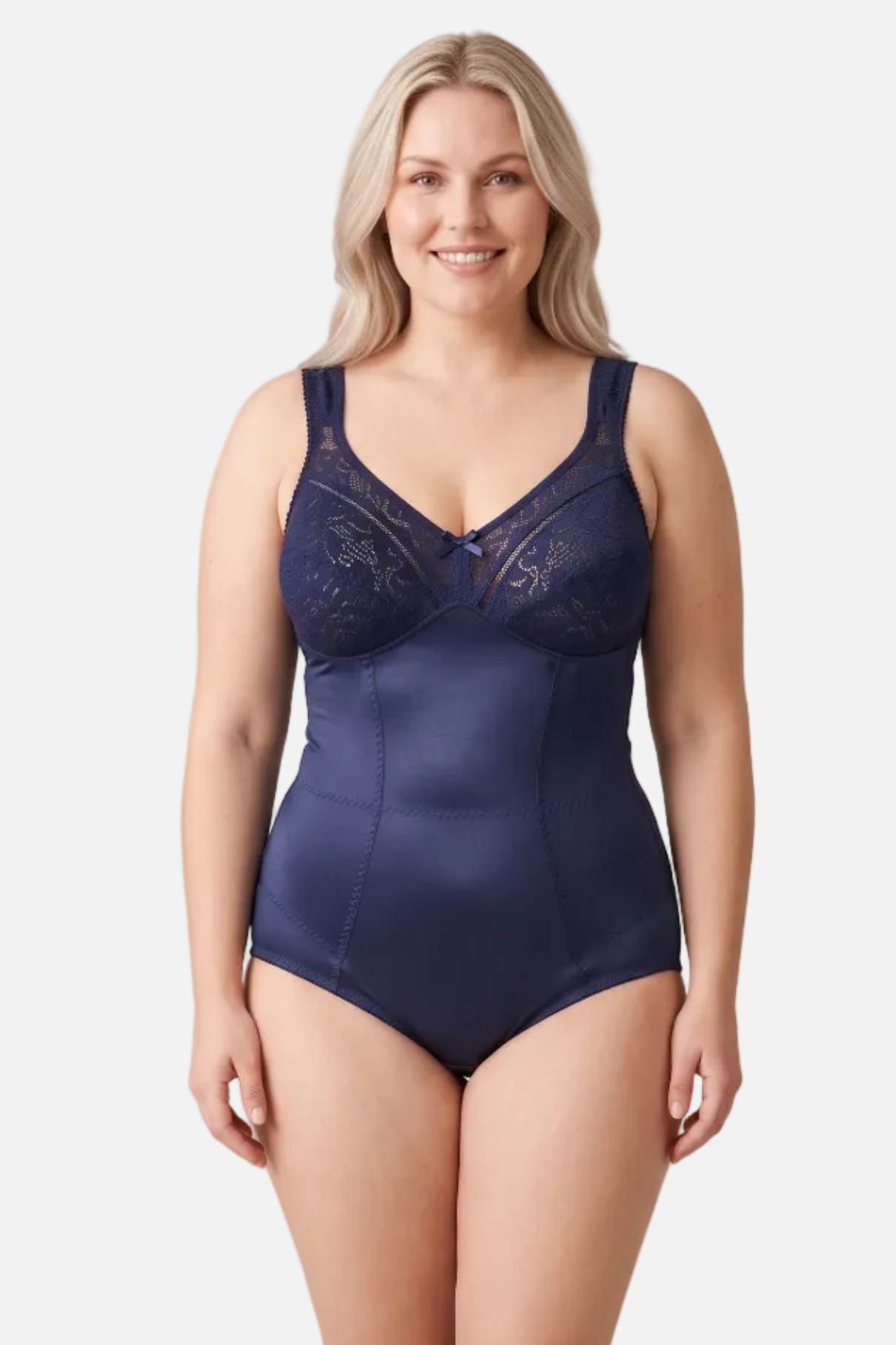 Regina Lace Shaping Bodysuit in navy