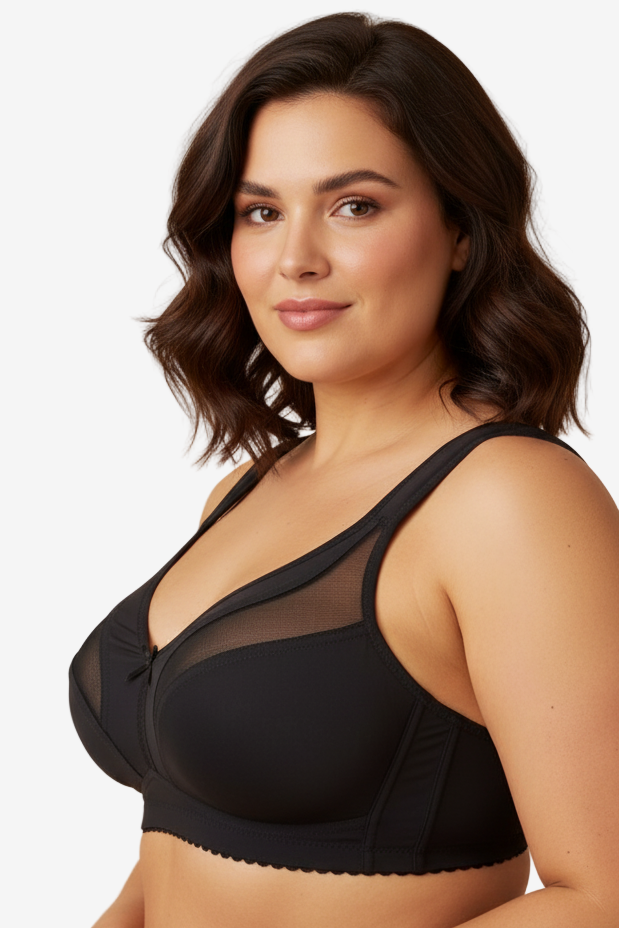 Ana non-wired minimizer bra in black