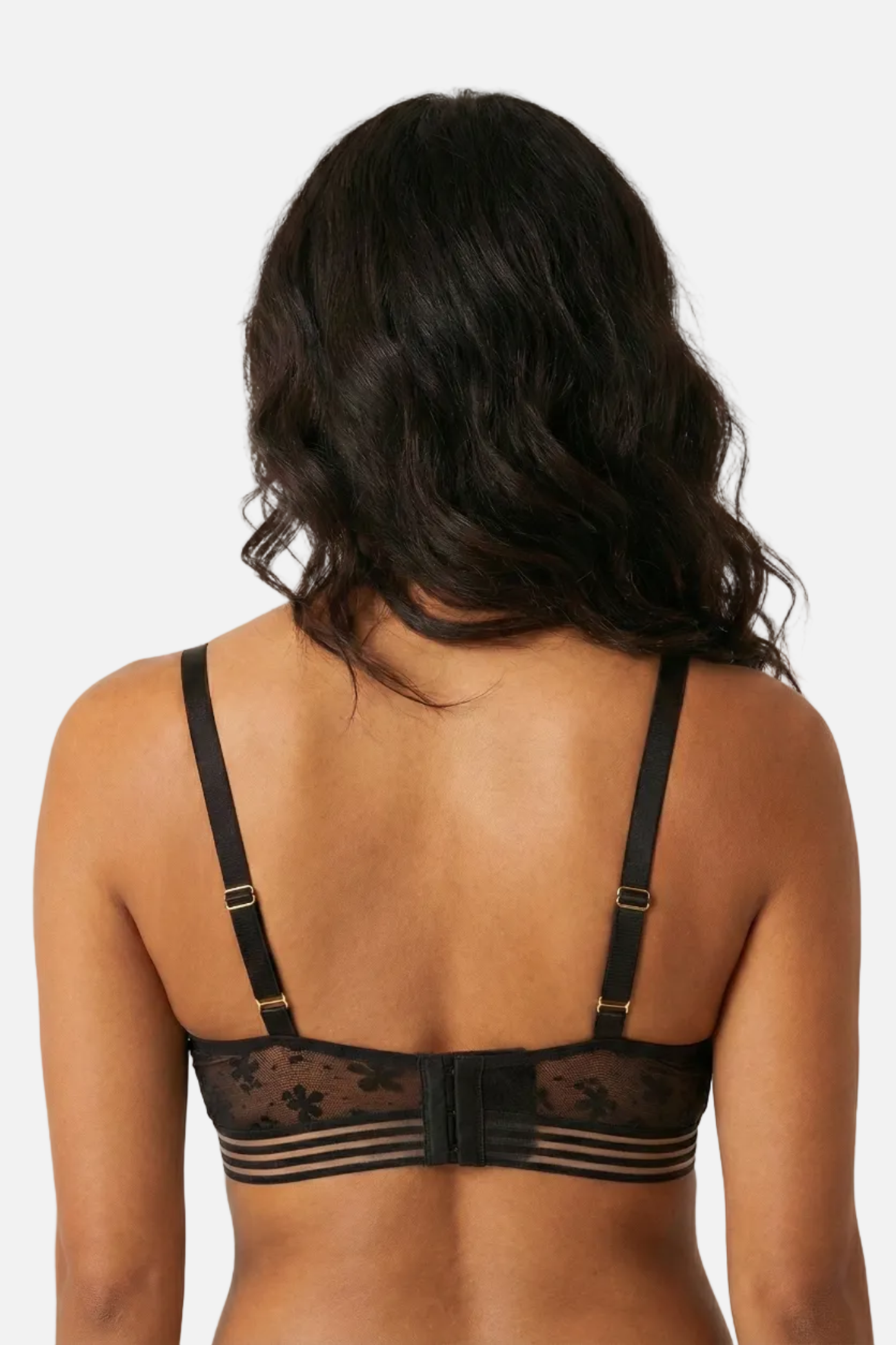 Sofia non-wired floral lace bralette in black