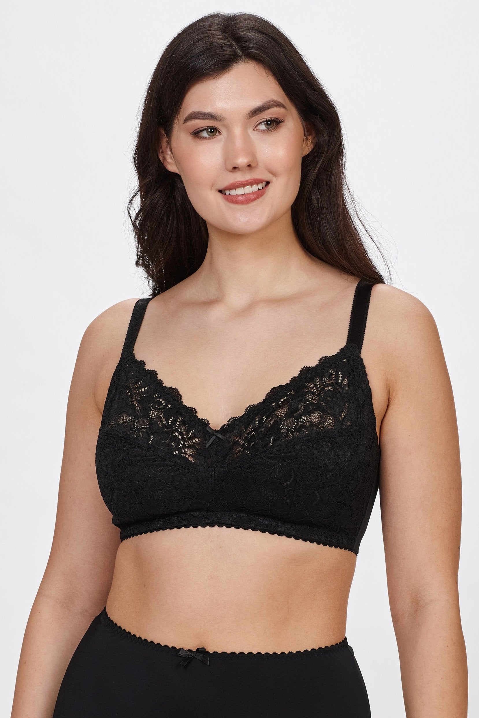 Celia non-wired lace bra in black