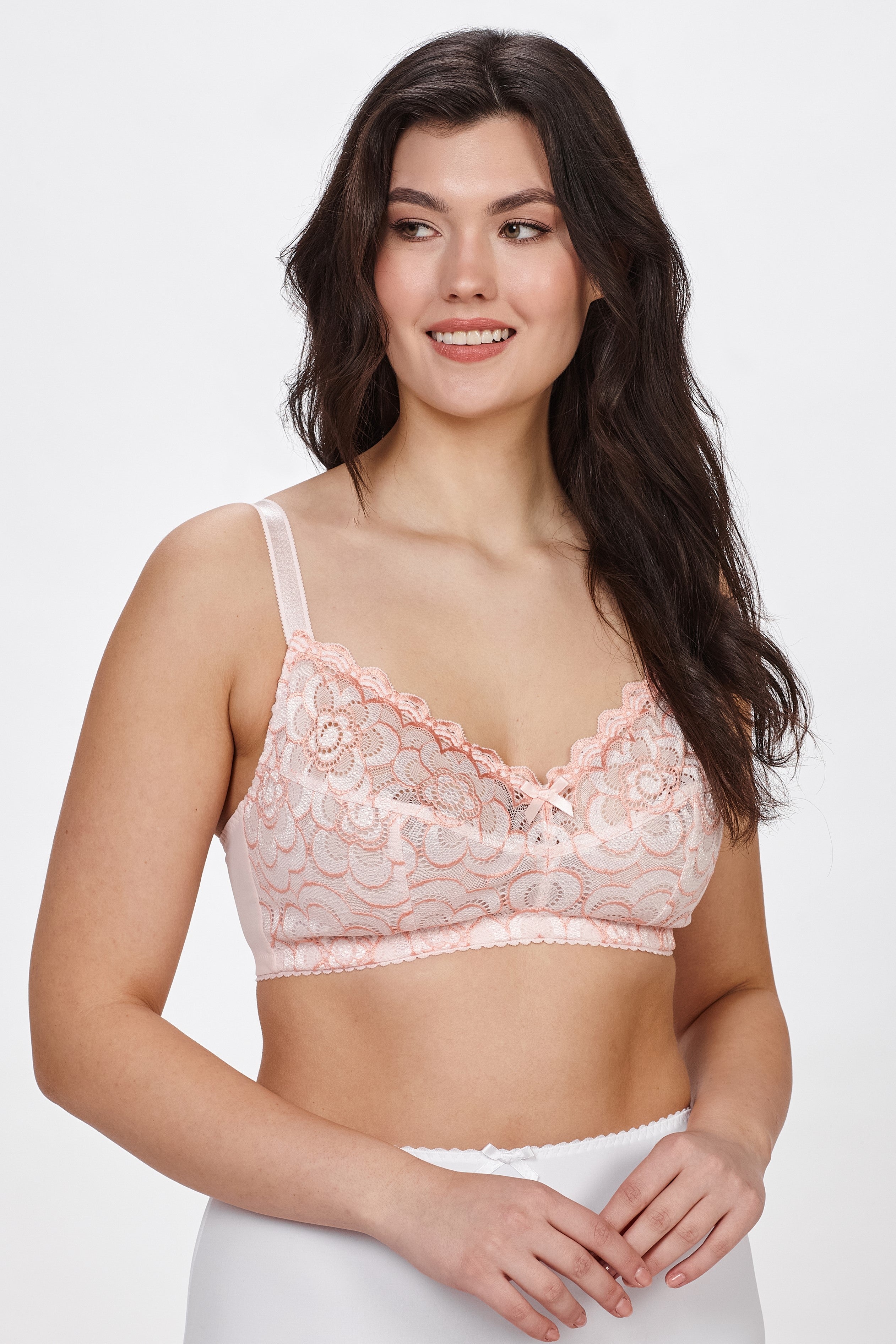 Clementine non-wired lace bra in pink