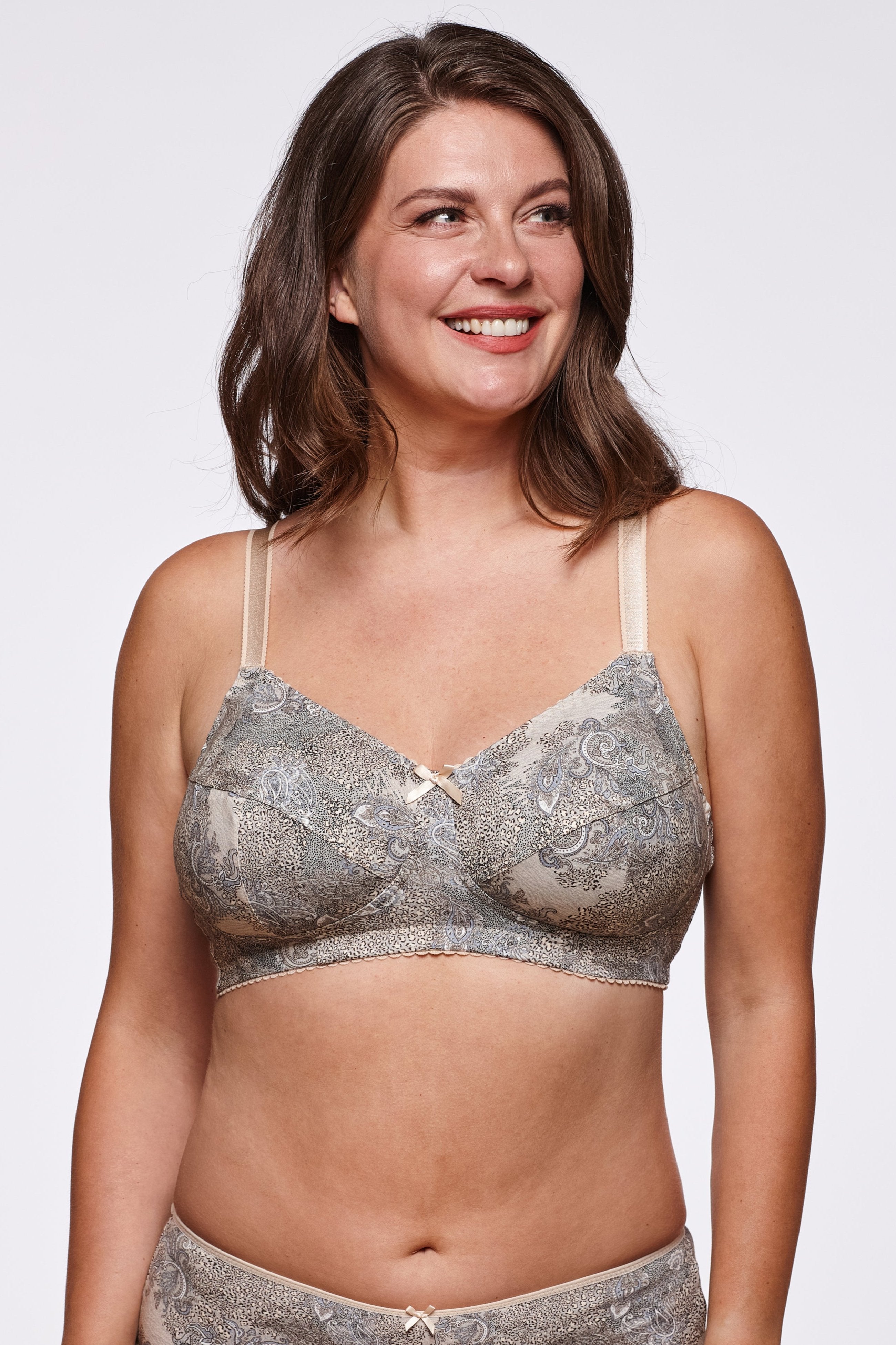 Rebeka non-wired mastectomy cotton bra B-F in beige