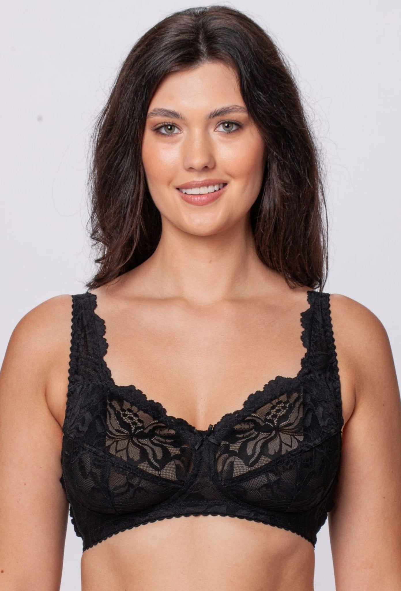 Susan non-wired lace bra in black