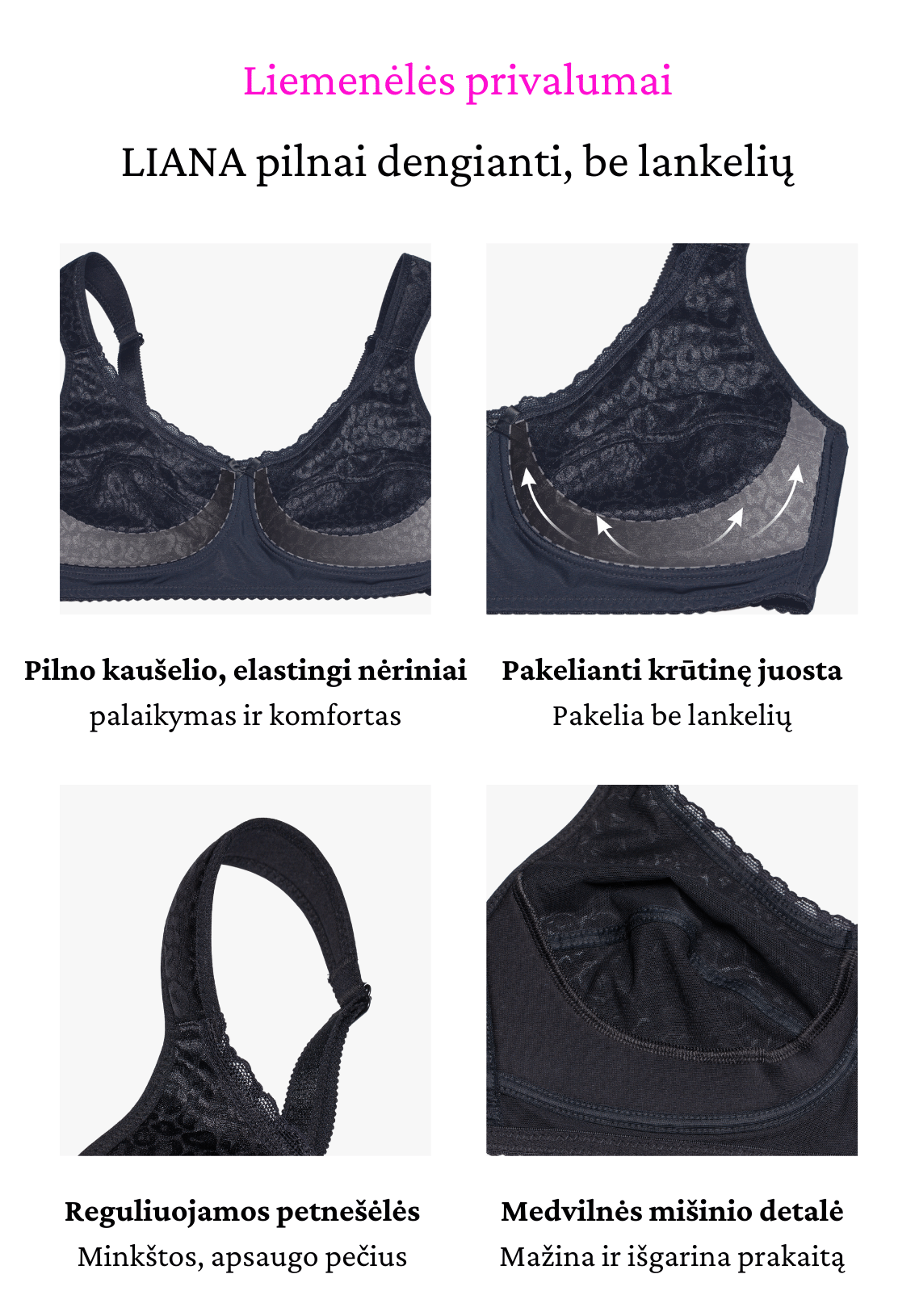 Liana non-wired bra in black