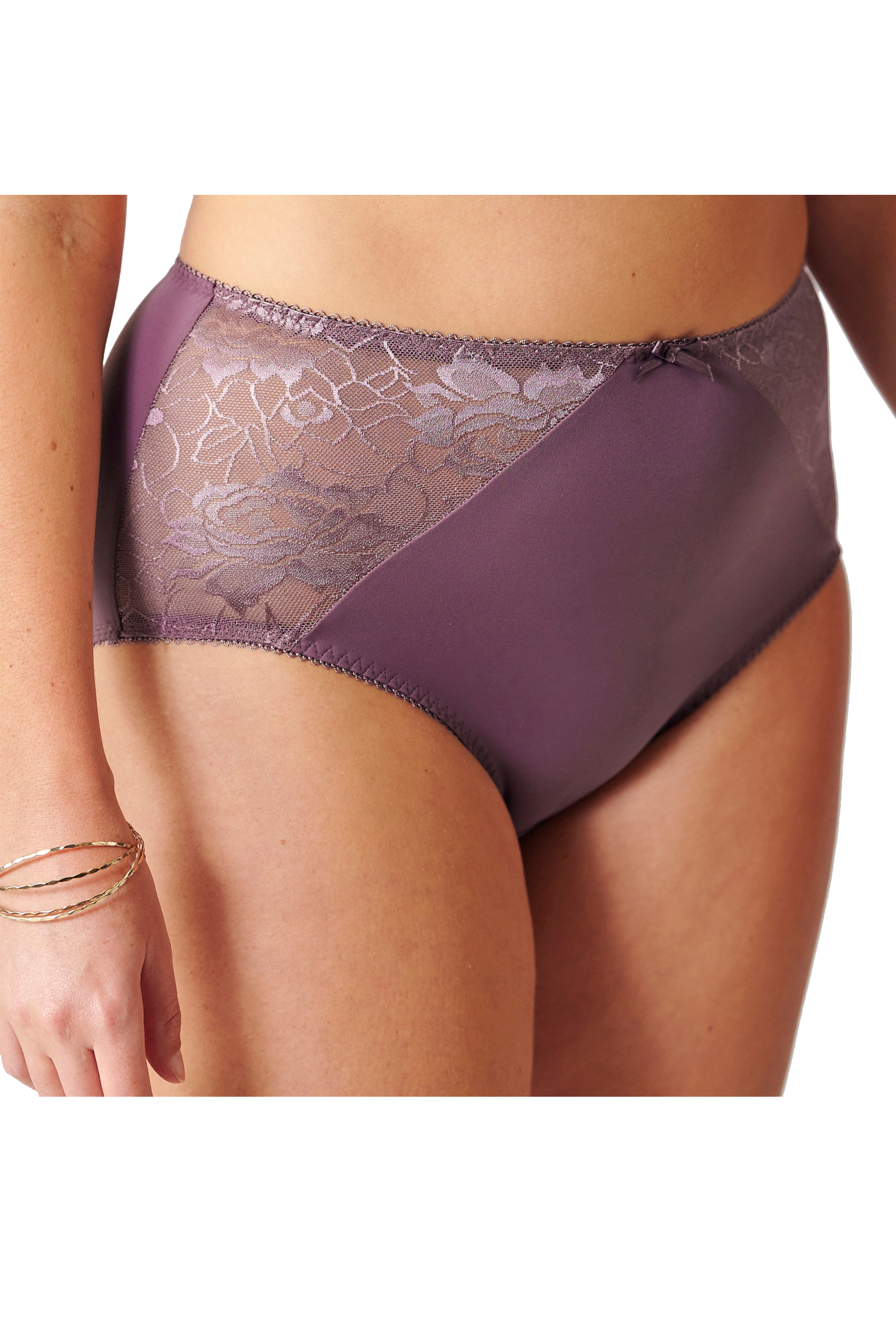 Karina high waist panties with lace in lilac