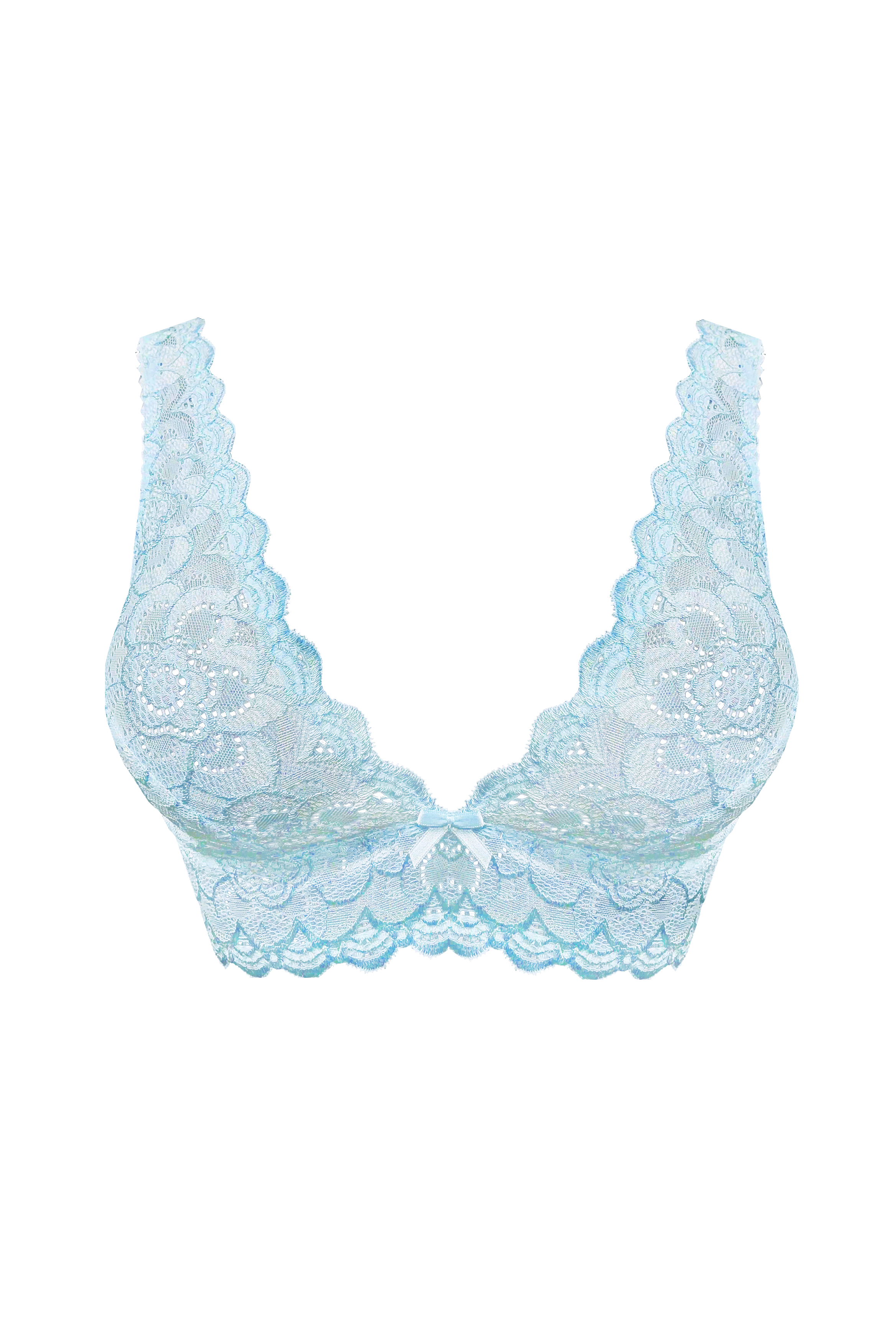 Nia non-wired floral lace bralette in blue