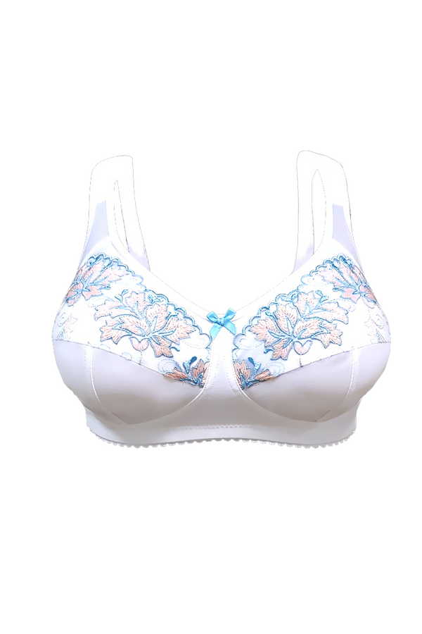 Summer non-wired soft bra with colourful lace E-G