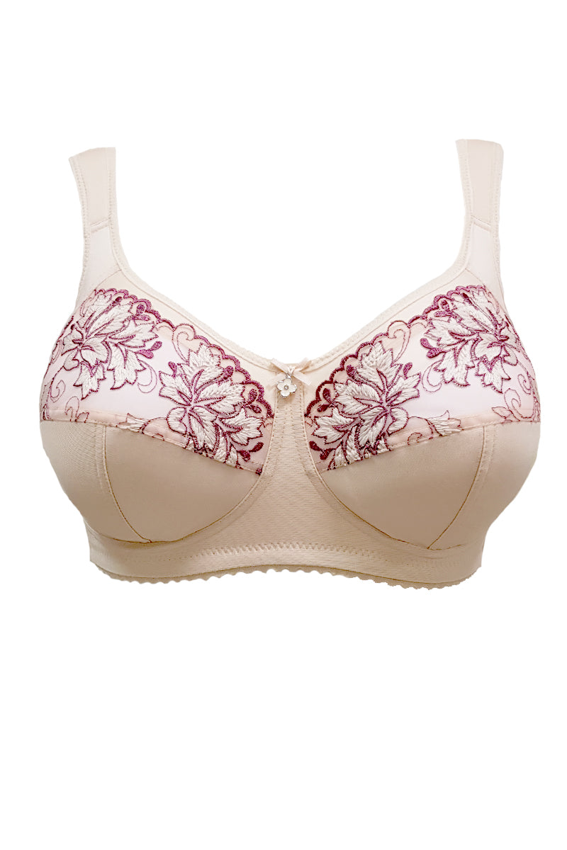 Summer non-wired soft bra with colourful lace E-F