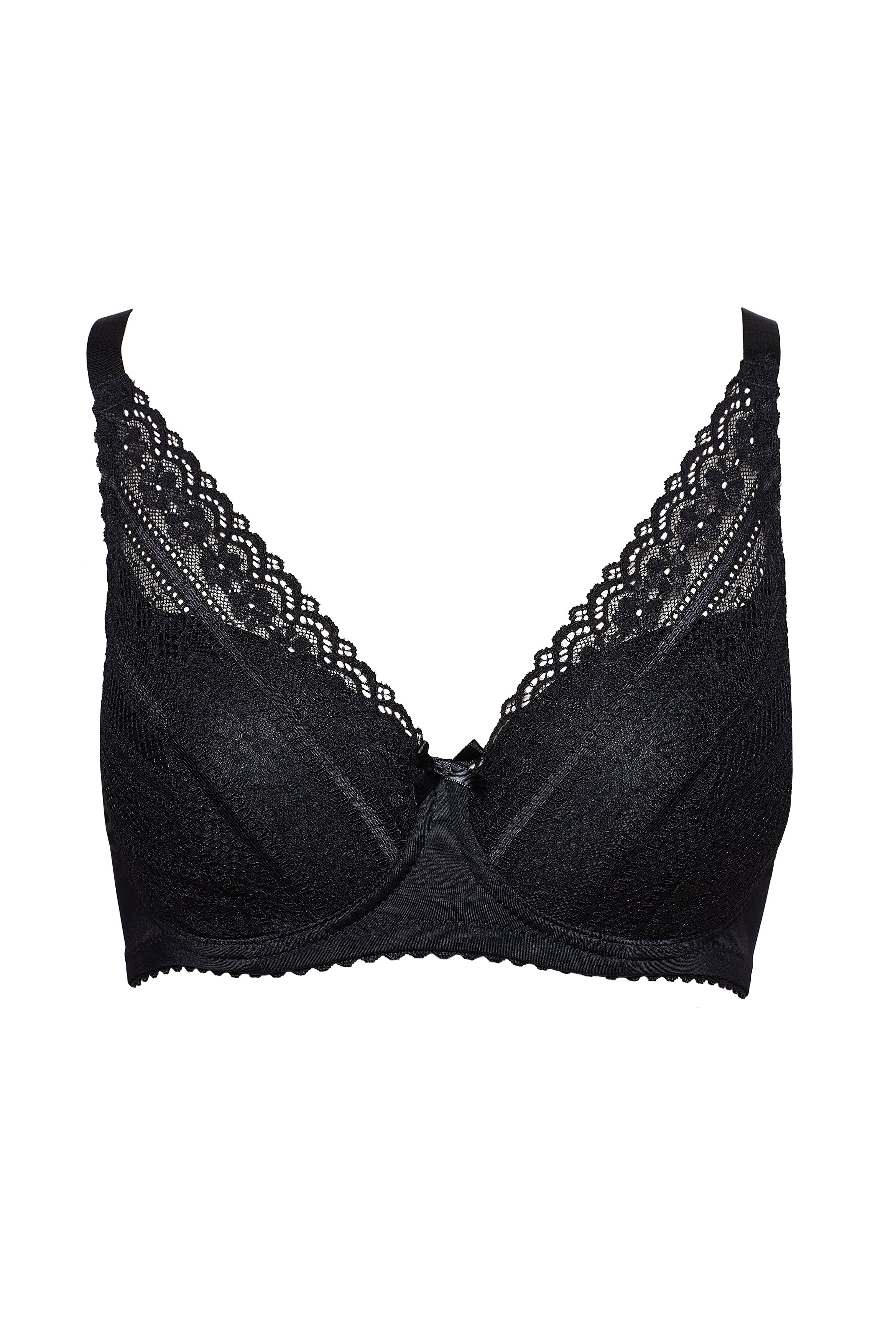 Linette underwired lacy bra in black