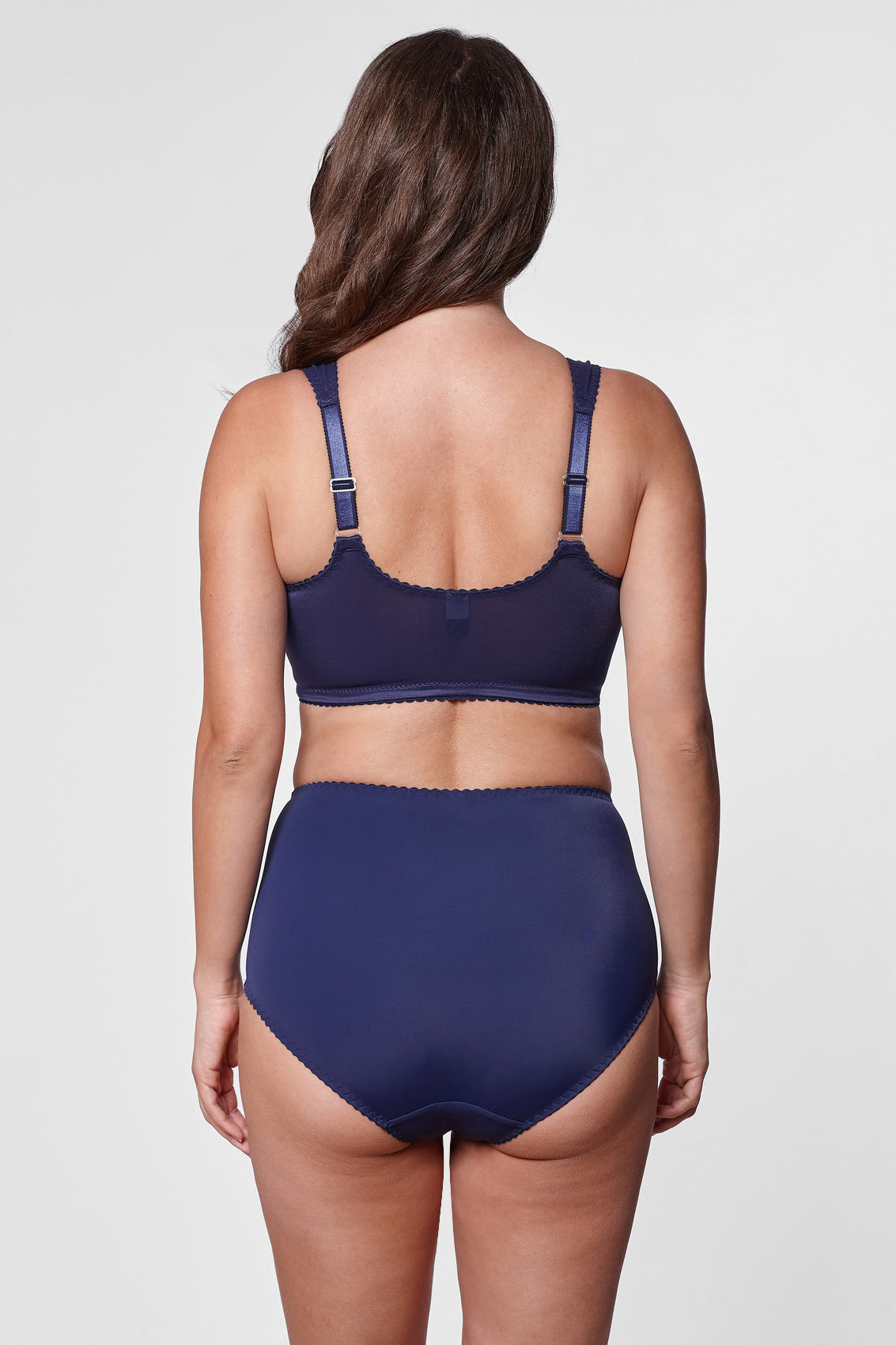 Agnes non-wired front-closure bra in navy