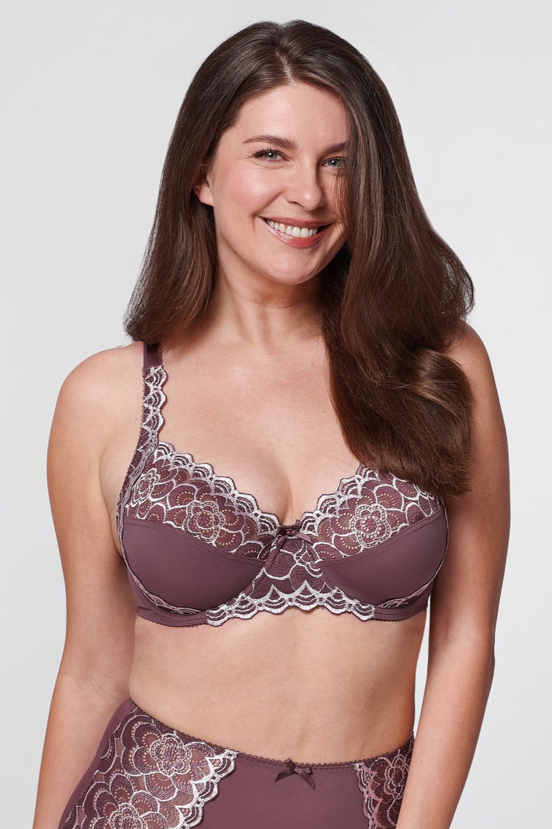 Bernadette underwired full cup bra in purple