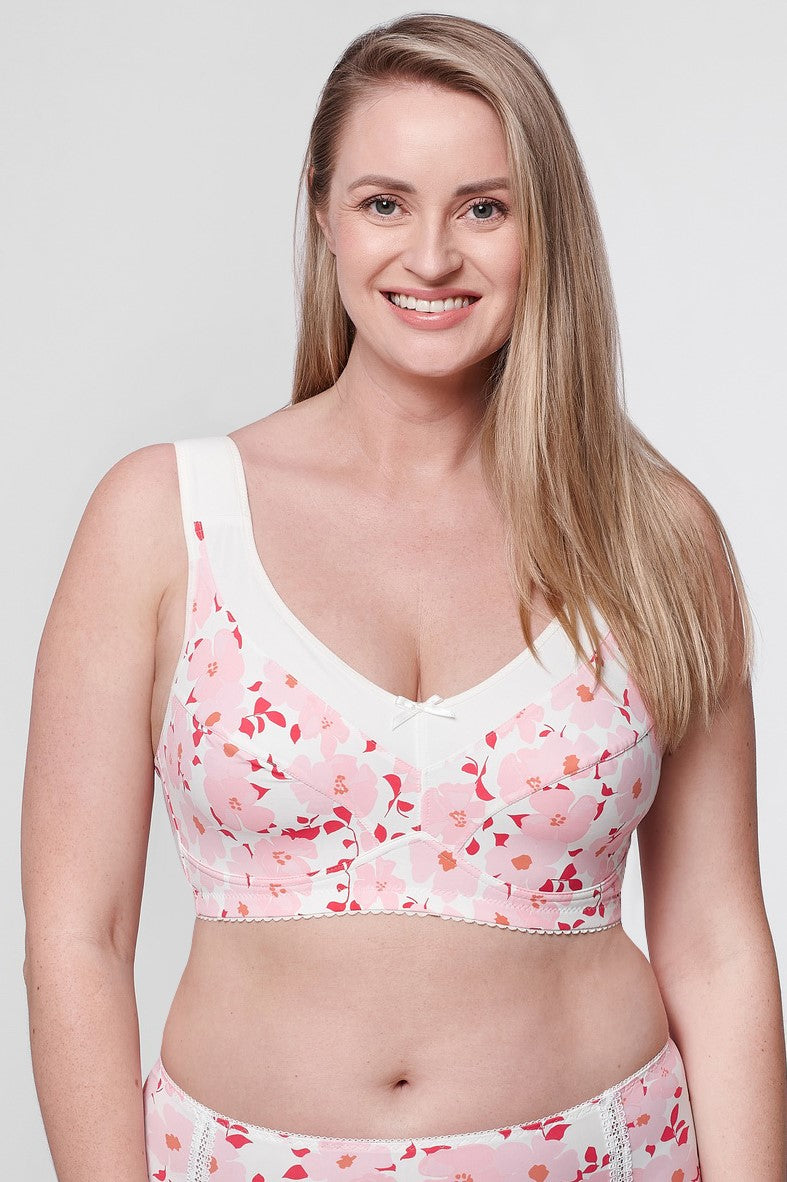 Bernice non-wired microfiber bra in pink