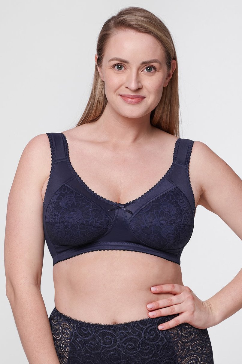 Bessi non-wired bra in navy